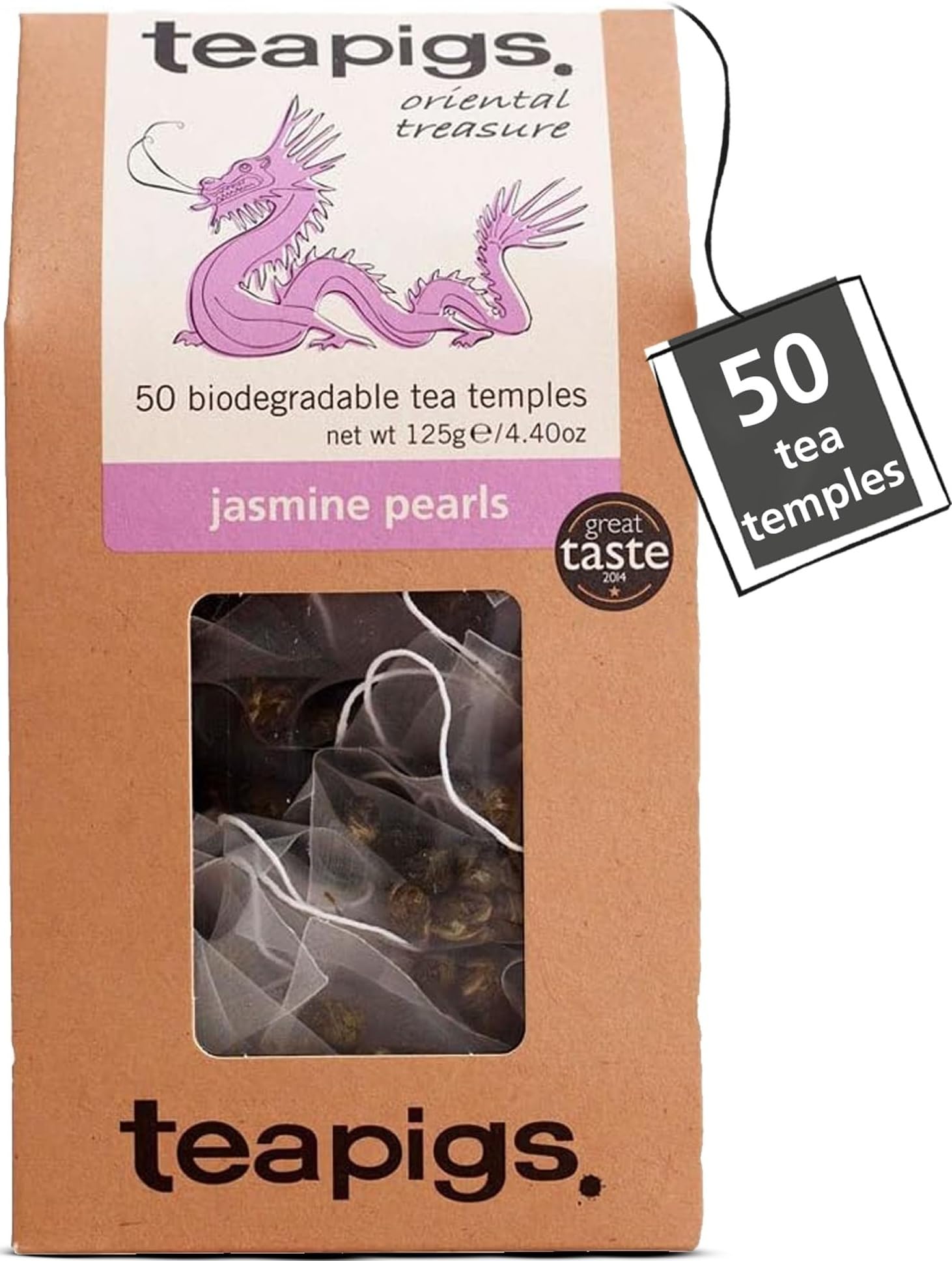 teapigs Jasmine Pearls Green Tea, 50 Tea Bags 50 Count (Pack of 1)