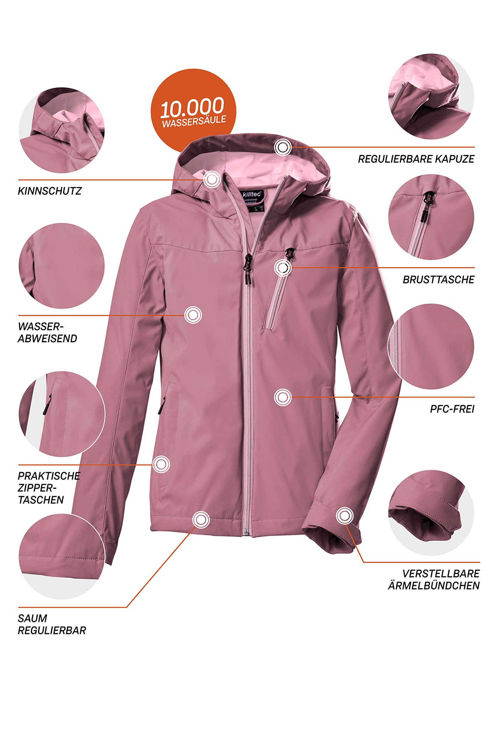 Killtec Kos 235 Grls Sftshll Jckt Giacca softshell/giacca outdoor con cappuccio Bambine e ragazze