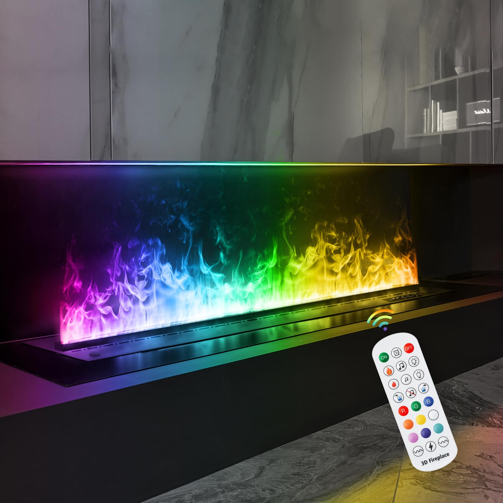 Wasserdampf-Kamin, mehrere Farben elektrischer Kamin, 200cm Keine Heizung