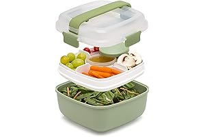 Goodful Stackable Lunch Box Container, Bento Style Food Storage with Removable Compartments