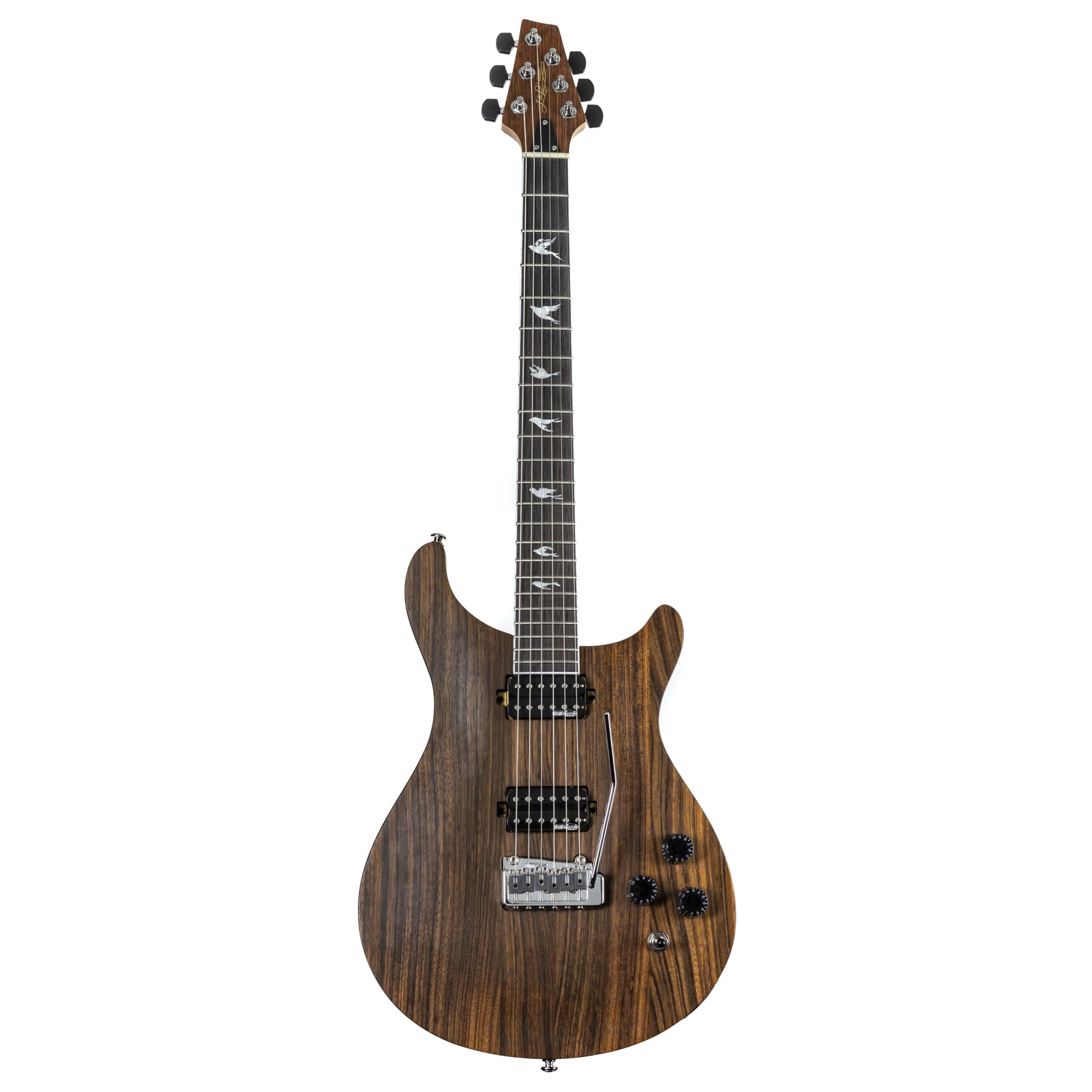 J & D Duke-20 Natural E-Gitarre, Duke Series, Ovangkol Korpus, Ahorn Hals, Wilkinson Humbucker, Wilkinson WVP Knife Edge Vibrato, Satin Finish, Geeignet für Einsteiger