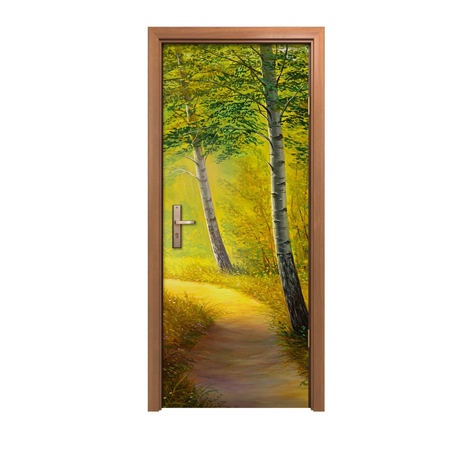 Décoration design d'intérieur avec l'autocollant de porte forêt Coloray 90x200cm
