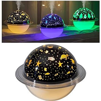 ZURU BUNCHMoon Lamp Cool Mist Humidifier for Bedroom, 2-in-1 Galaxy Lamp Essential Oil Diffuser for Baby, USB Personal Humidifiers LED Night Light for Kids Bedroom, Office, Car ( Multicoor )