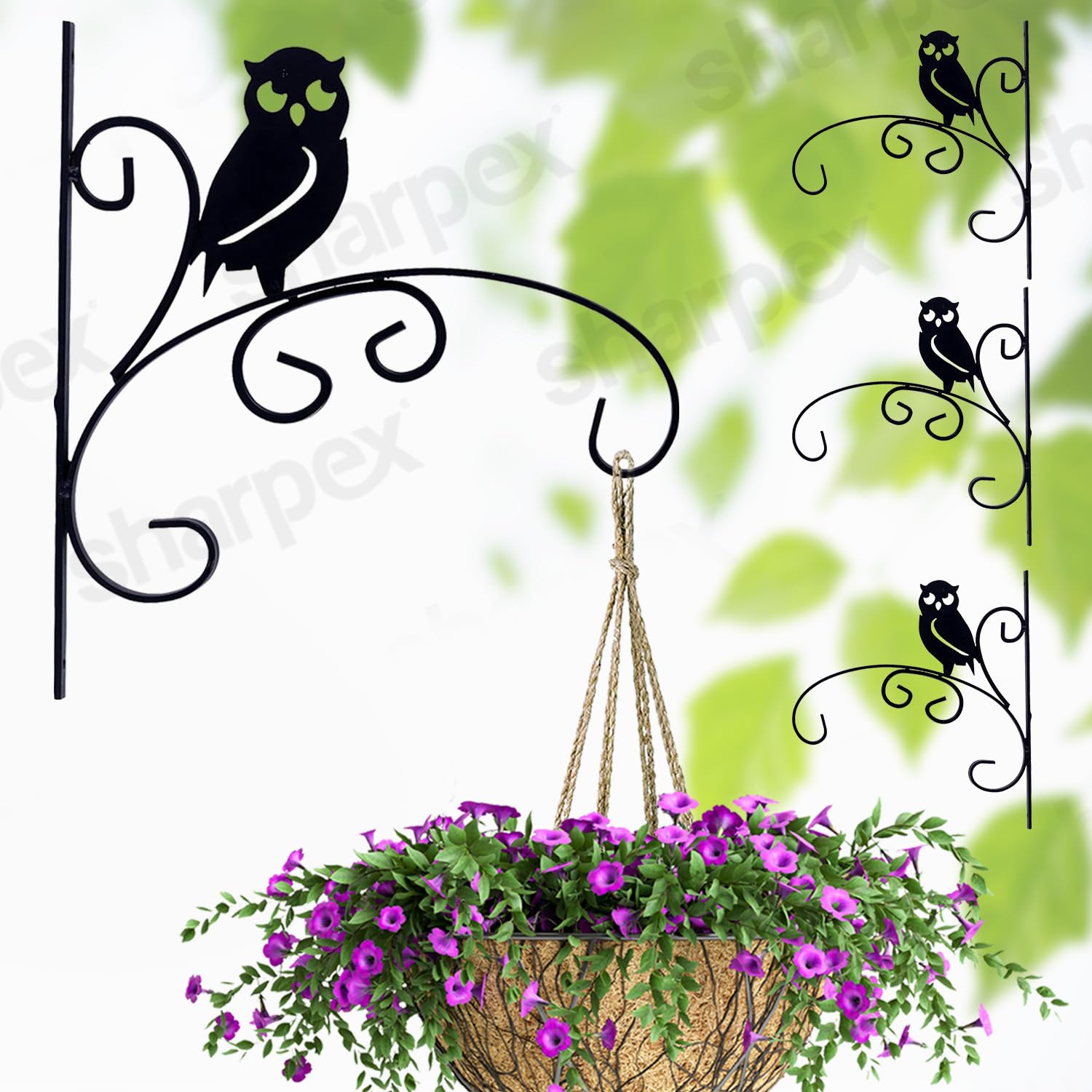 Sharpex Wall Mounted Metal Bracket | Decorative Wall Hook Plant Hanger for Hanging Pots, Bird Feeders, Flower Baskets, Planters, Lanterns, Lamps, and Wind Chimes for Indoor/Outdoor Use (Black, 4 Pc) (B08FWYZD1X) Amazon Price History, Amazon Price Tracker