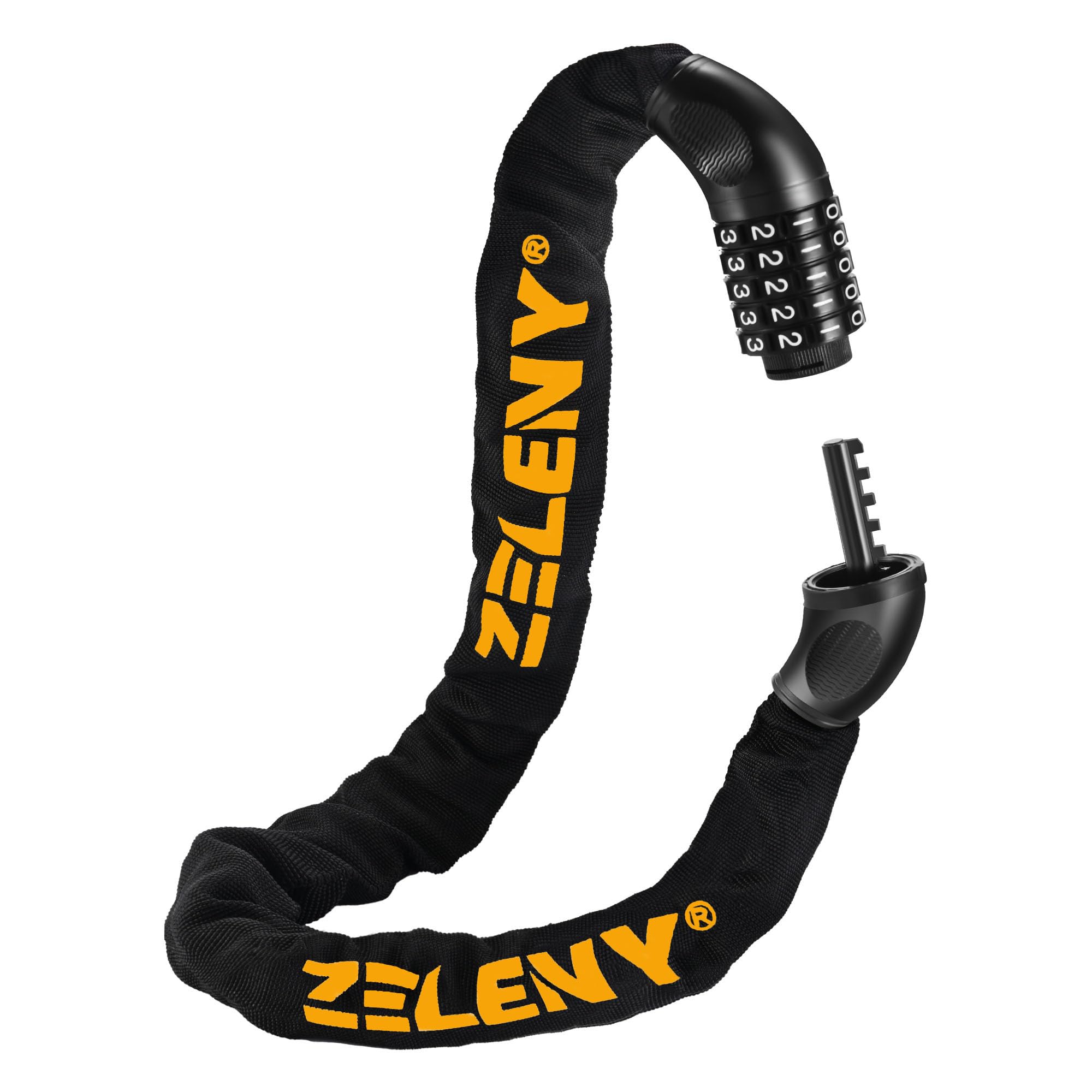 Bike Lock, Bicycle Lock with Thickened Plug and 3ft (90cm) Long Chain, 5-Digit Combination Bike Locks High Security, Keyless, Bike Chain Lock for Bicycle, Motorbike, Scooter, Fence gate.