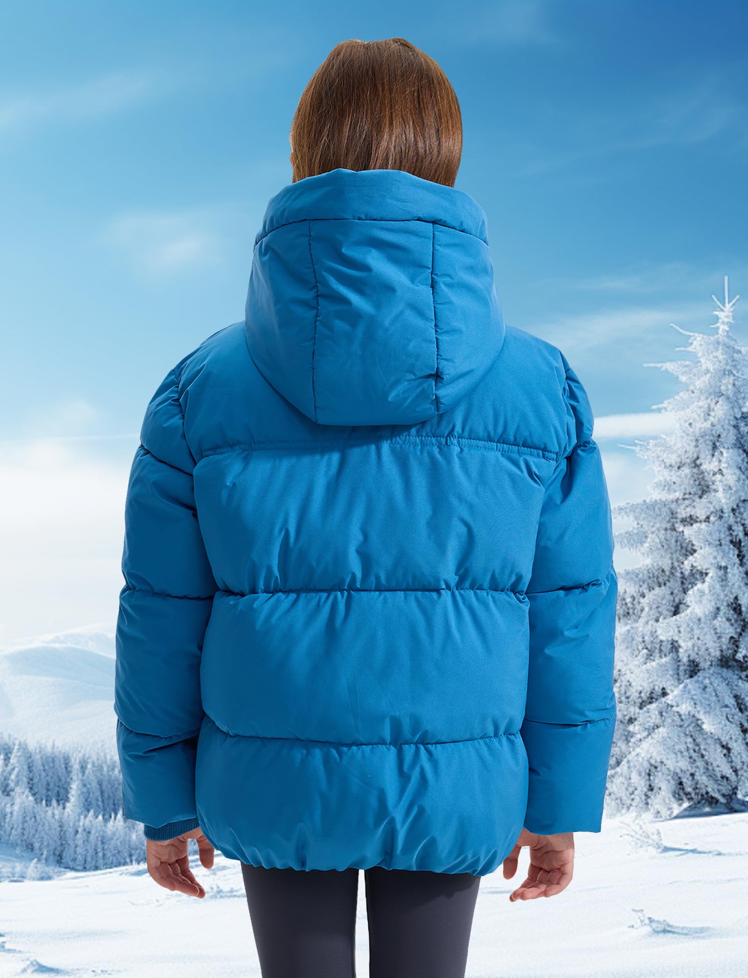Happy Cherry - Abrigo Cálido Invierno con Capucha Niño Niña Chaqueta Acolchada Infantil Niños Niñas Ropa Gruesa Caliente para Nieve Al Aire Libre - 5-12 Años