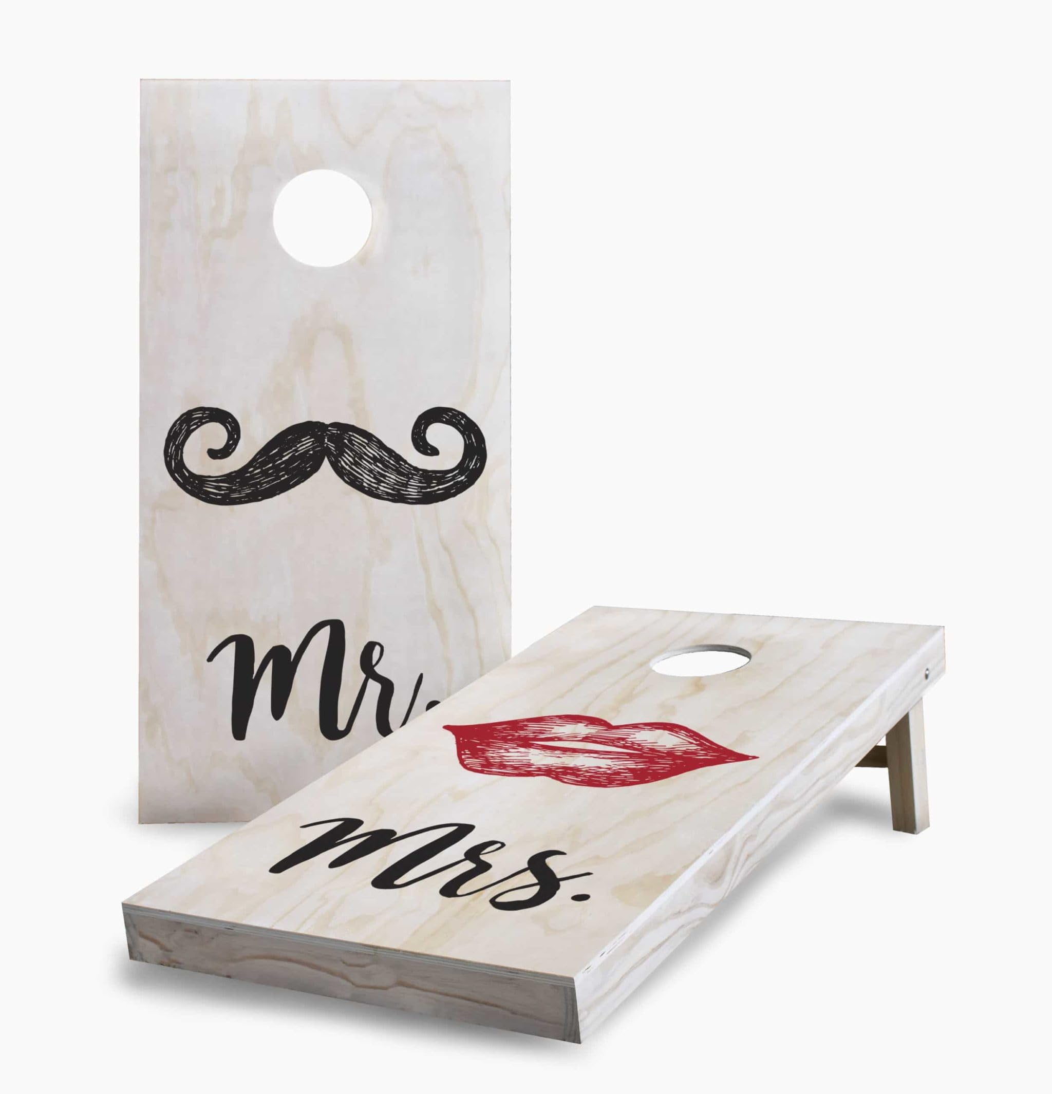Mr and Mrs Lips Wedding Corn Hole Board Game Set - Reg 2x4 (24