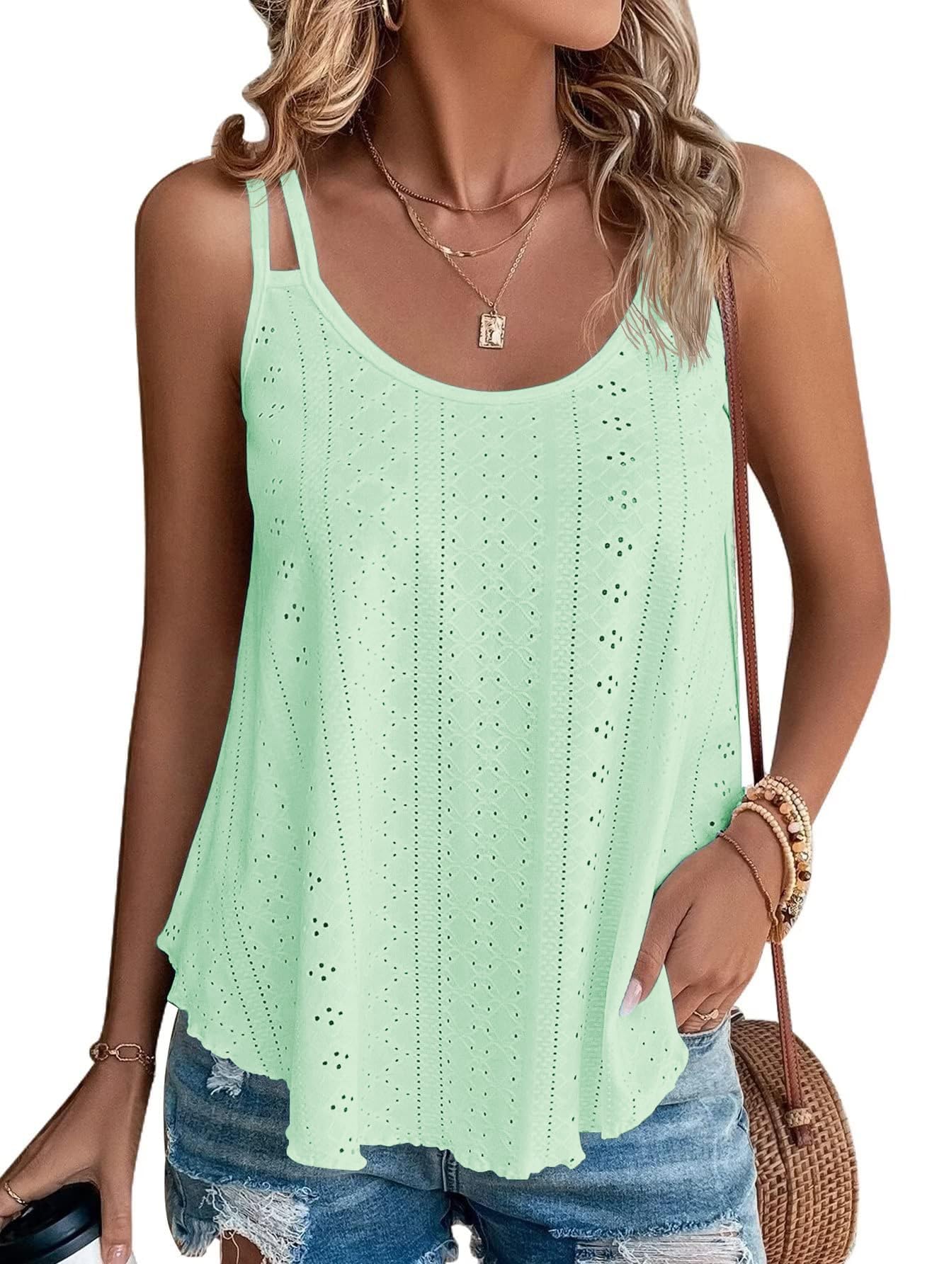DUOEASE Tank Top Damen Sommer Spaghetti Oberteile Schwarz Sommermode ärmellose Shirt Damen