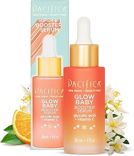 Pacifica Vitamin C Face Serum - Glow Baby Booster Facial Serum - Glycolic Acid Serum For Face - Dark Spot Corrector Anti Aging Brightening - Dermatologist Tested, Fragrance Free, Clean Skin Care Vegan