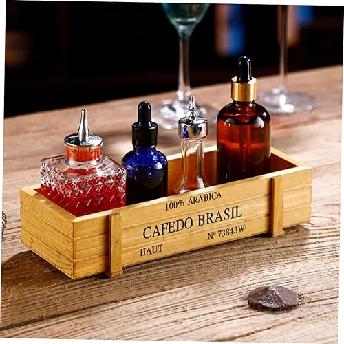 Miniatura 5 de ARTIBETTER Botella mezcladora 3 unids Bitters Caja de almacenamiento de botellas de basura rústicas para utensilios, caja organizadora de