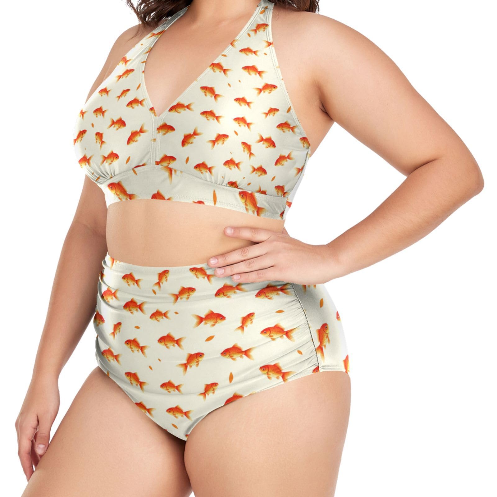 FRODOTGV Curvy Maillot de bain deux pièces pour femme L-4XL