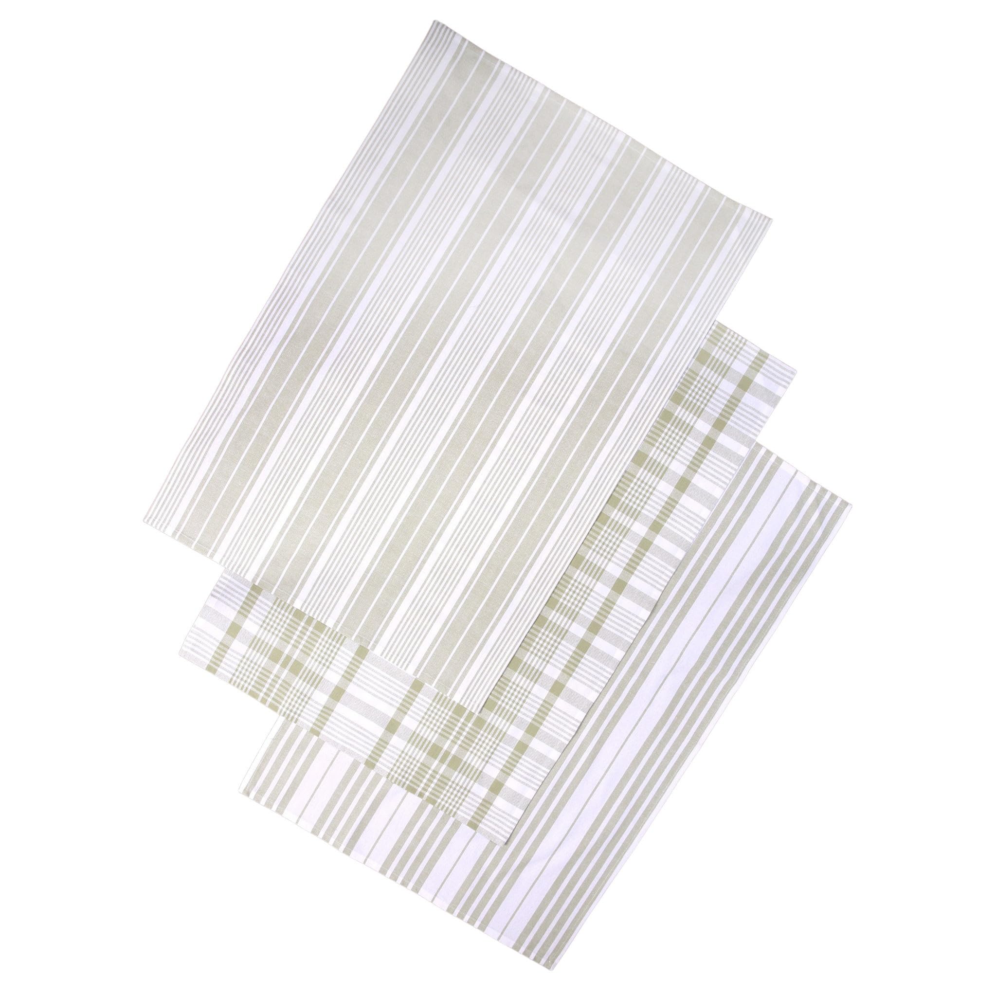 Torchons extra larges sauge Dexam Love Colour | Lot de 3 essuie-mains en coton pour la cuisine