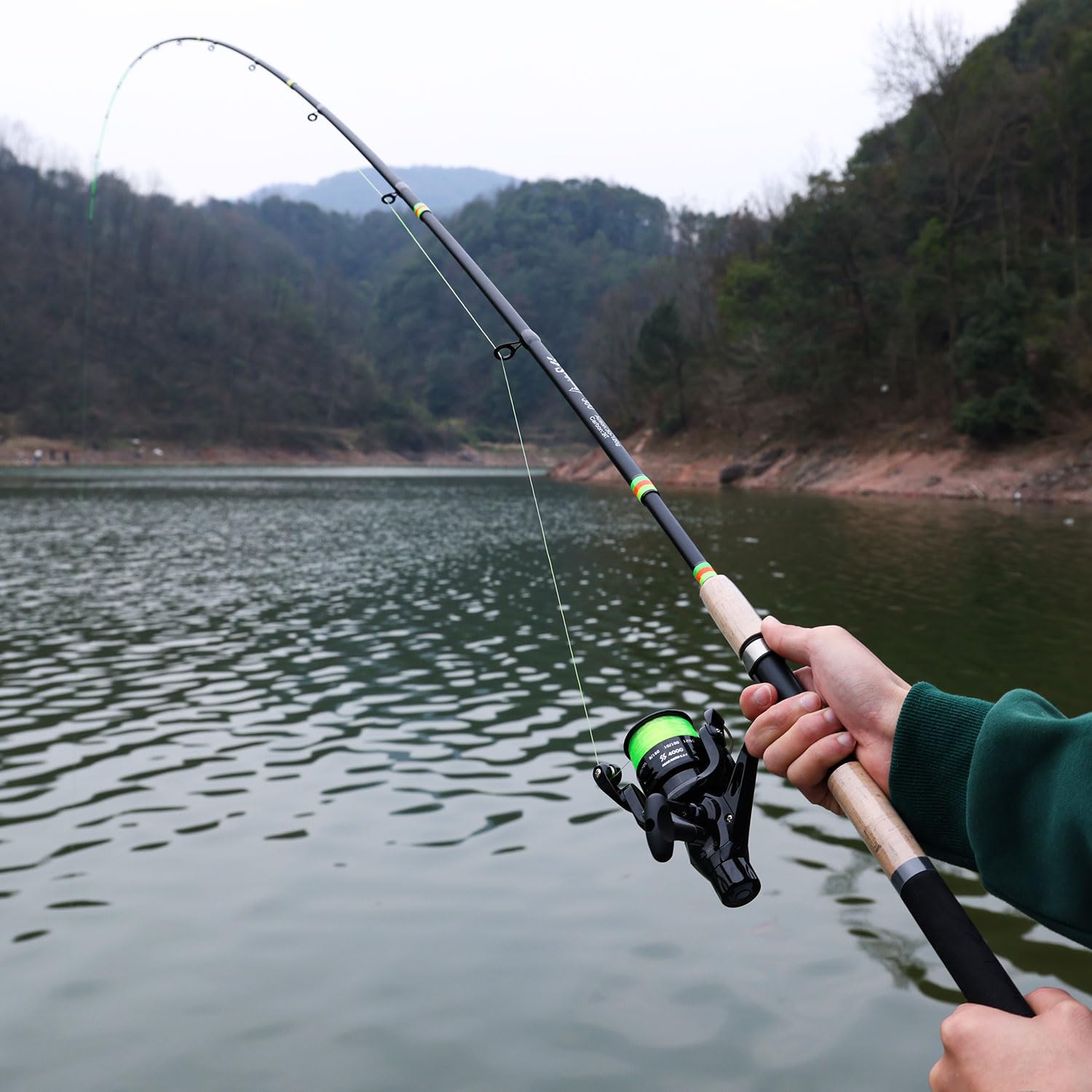Sougayilang Feeder Rod - Caña de pescar portátil con 3 puntas, varios colores