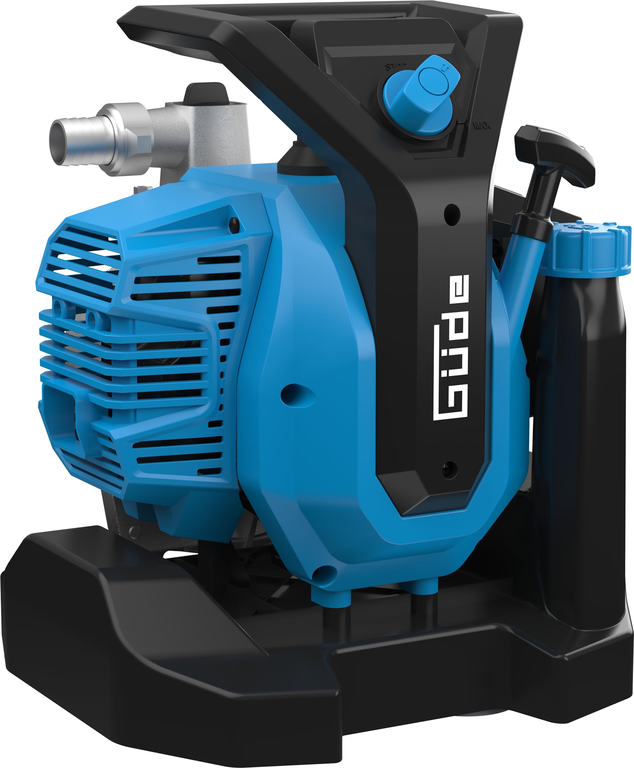 Güde Motorpumpe GMP 7.21 (2-Takt-Motor, 1,45/2 (kW/PS), 52 cm³ Hubraum, 7000 l/h Fördervolumen, 24 m max. Förderhöhe, 8 m max. Ansaughöhe, Pumpengehäuse und Laufrad aus Aluminium-Druckguss)