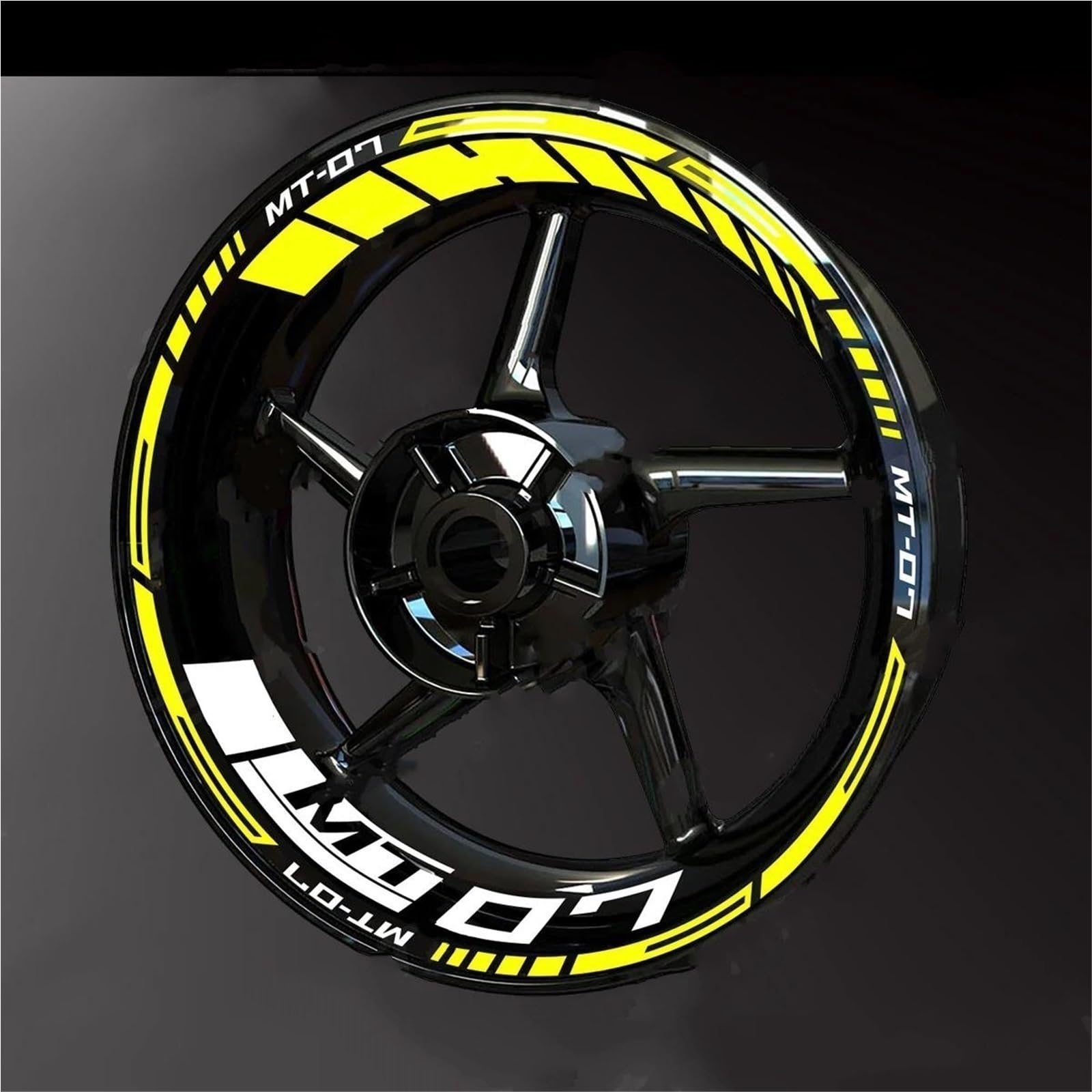 Motorcycle Wheel Stickers Night Reflective Decorative Rim for Yamaha MT-07 MT07 2025 2024 2023 2022 2021 2020 2019(Color18)
