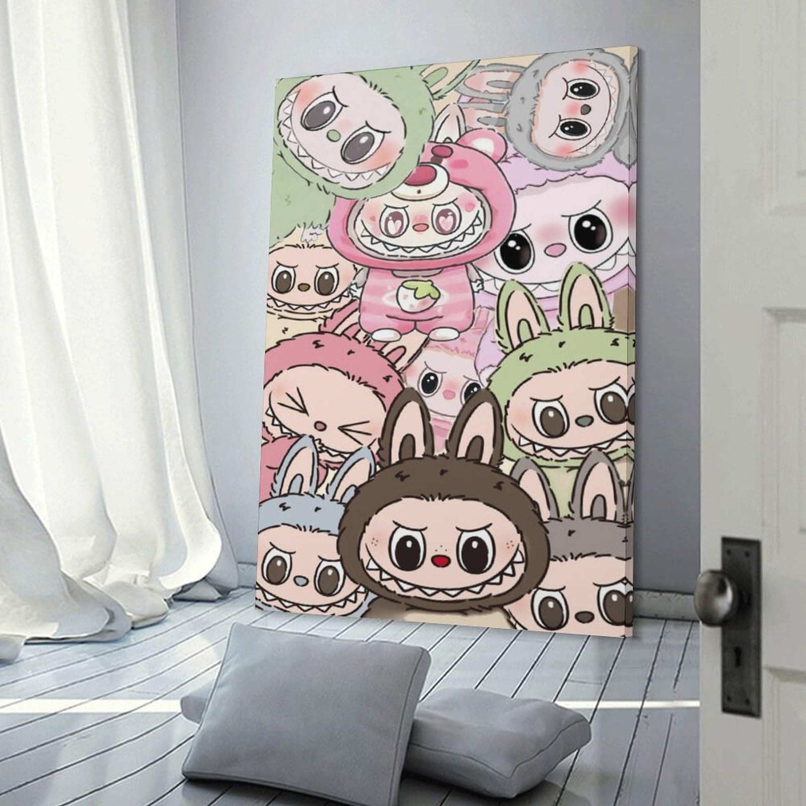 Amazon.co.jp: ポップマート ラブブ 壁飾り キャンバス 印刷 ポスター