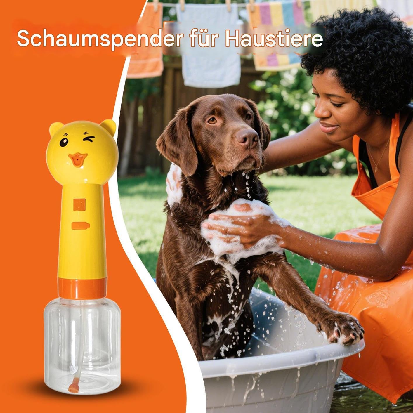 Elektrischer Shampoo -Spender - Hund Shampoo Spender Bärenform 350 ml | Wiederaufladbares Waschmittel -Sprühgerät | Schaumstoffpumpe für Haustierbad, Küche, Waschbecken, Dusche, Hausreinigung