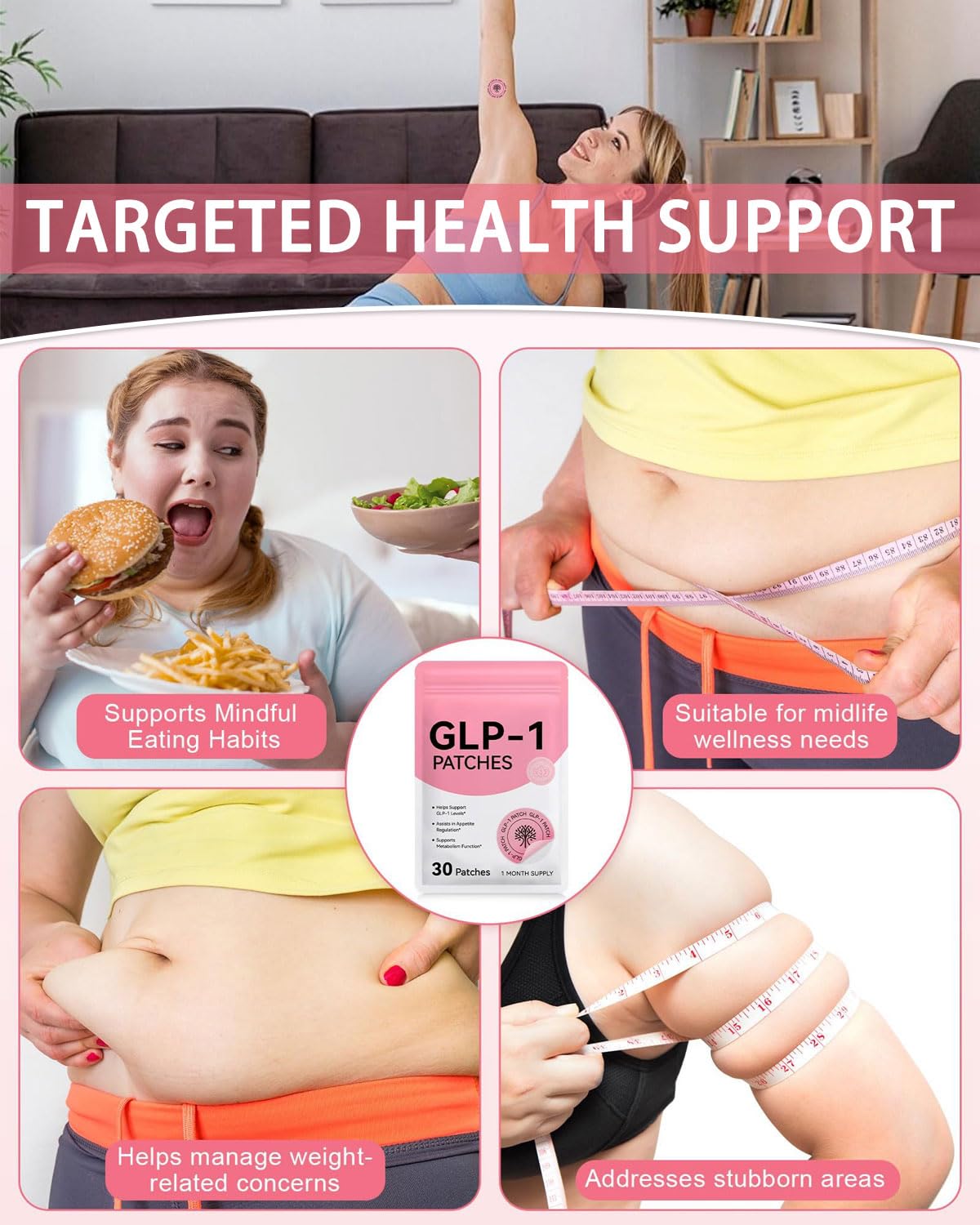 GRETY Parches GPLP-1 Para El Equilibrio Metabólico, Soporte de Forma Saludable, Pegatinas de Ayuda al Metabolismo de Apoyo para La Piel del Vientre Toda La Piel | 30Pcs — view 6