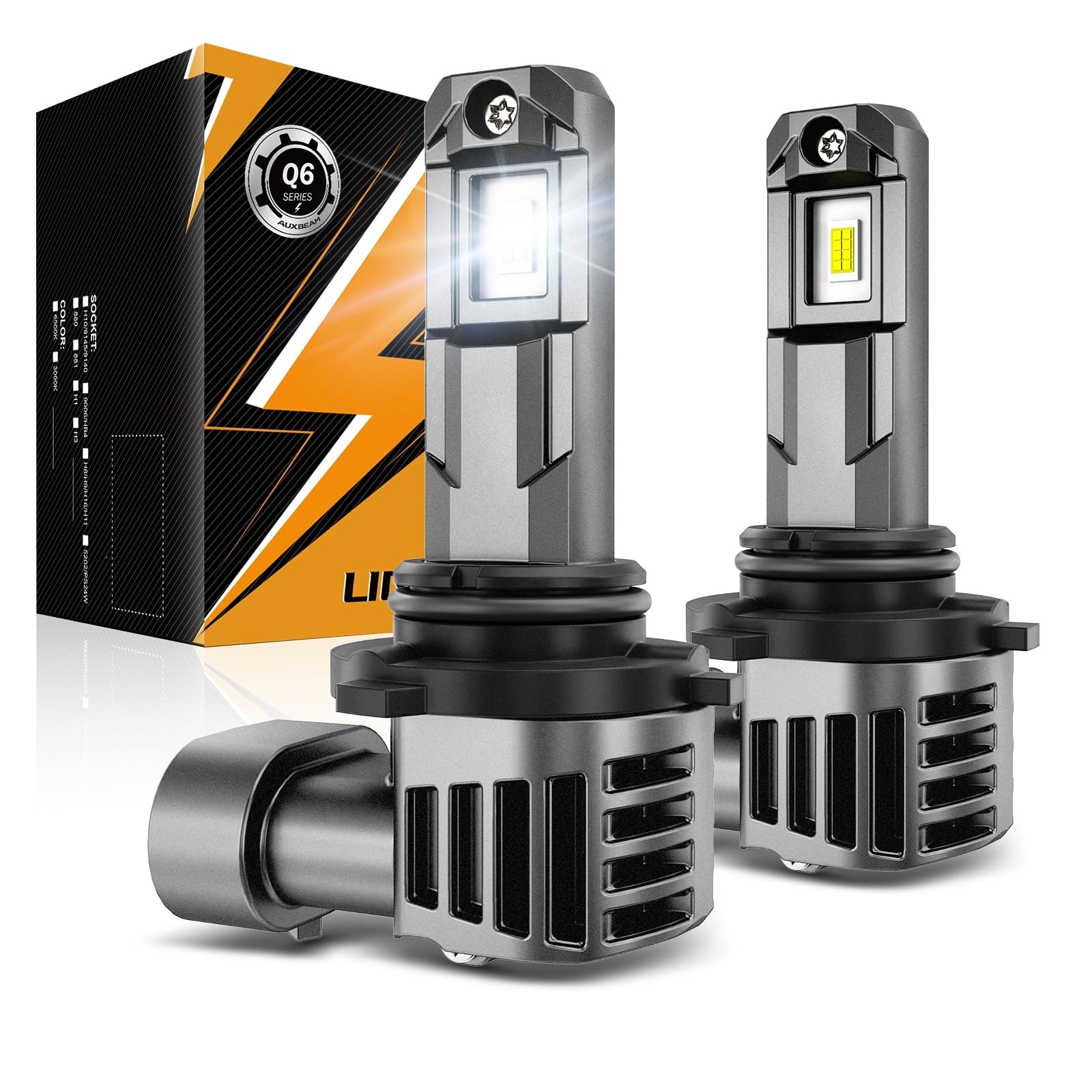 Auxbeam Q6 Series 9006 Fog Lights White Offroad Lights 12000LM