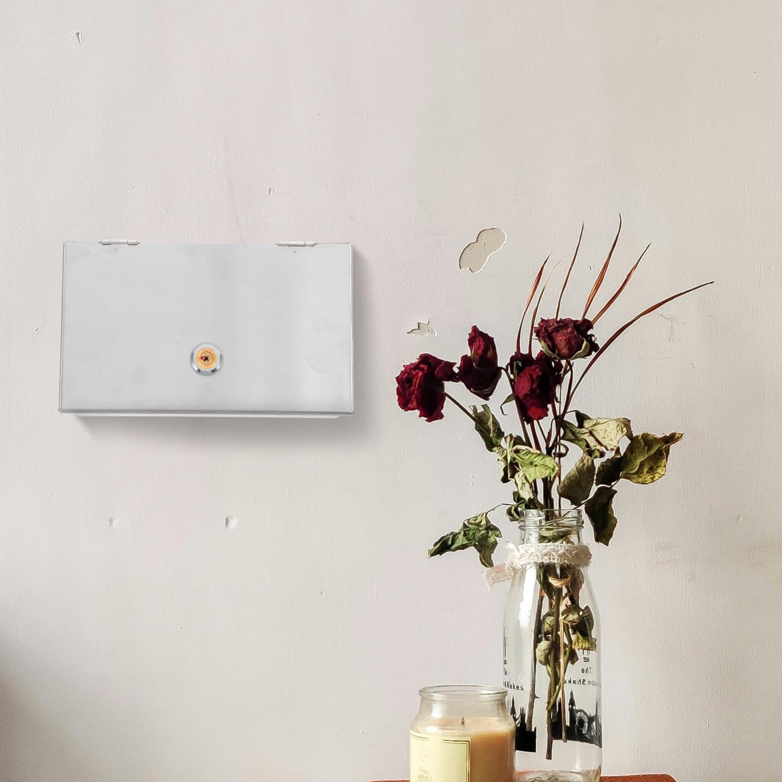 Copripresa da Esterno in Acciaio Inossidabile Antipioggia Bloccabile per Ufficio e Casa Protezione Sicura per Prese Elettriche a Parete 2 Gang