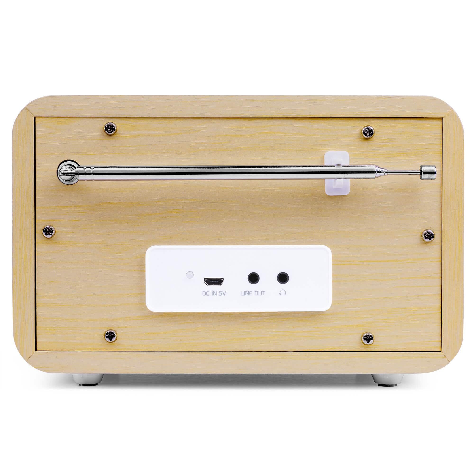 Audizio Milan Radio Dab+ FM Portatile Bluetooth Batteria Incorporata Bambù | Ascolto radio Nomade in DAB+ e FM, connessione Bluetooth, batteria integrata, uso domestico e facile da spostare