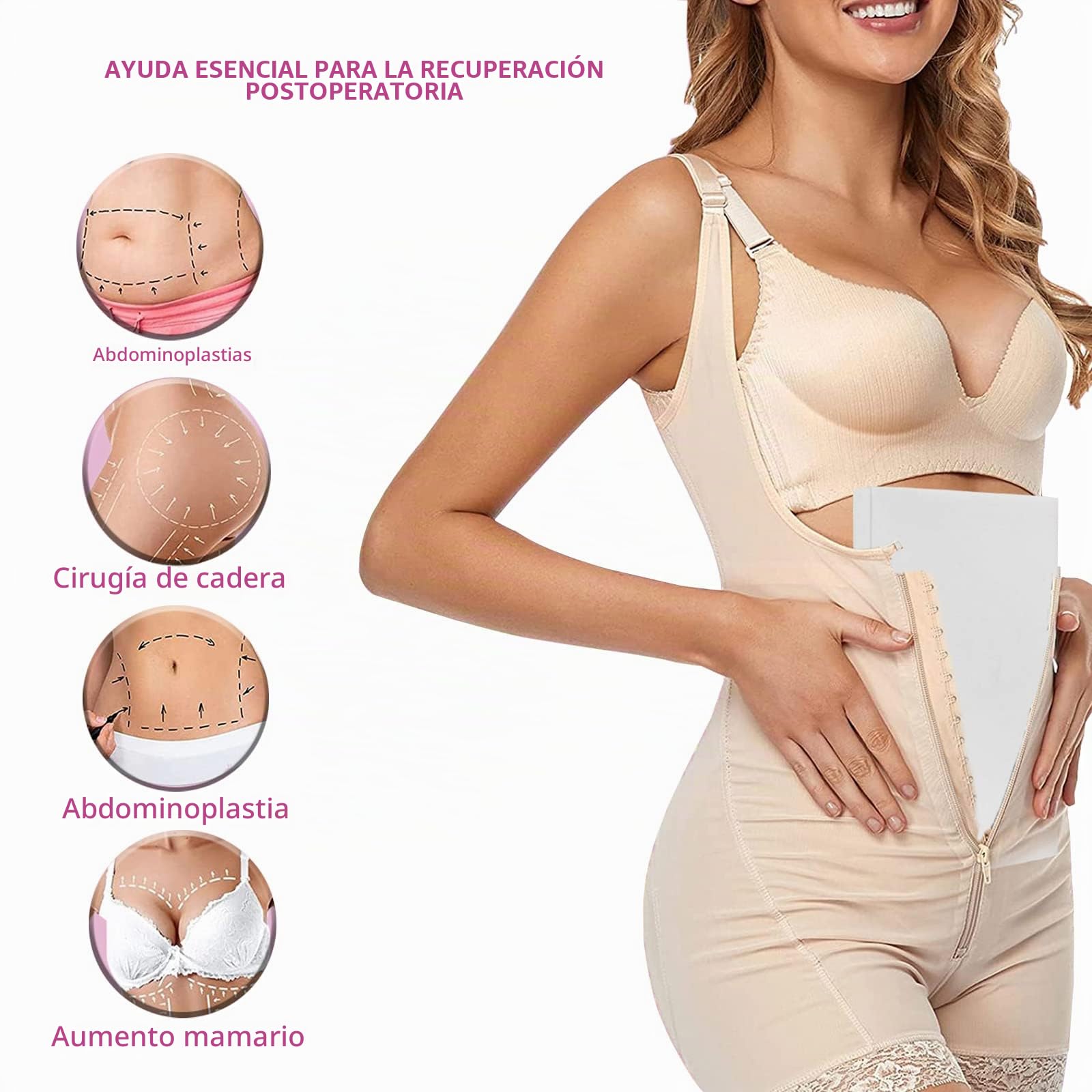 4 Paquete Almohadillas de Espuma para Liposucción Post-quirúrgica, 28x20x1.3cm Espuma PU de Células Finas - Recuperación Abdominal, Brazos, Muslos, Abdominoplastia, Cesárea
