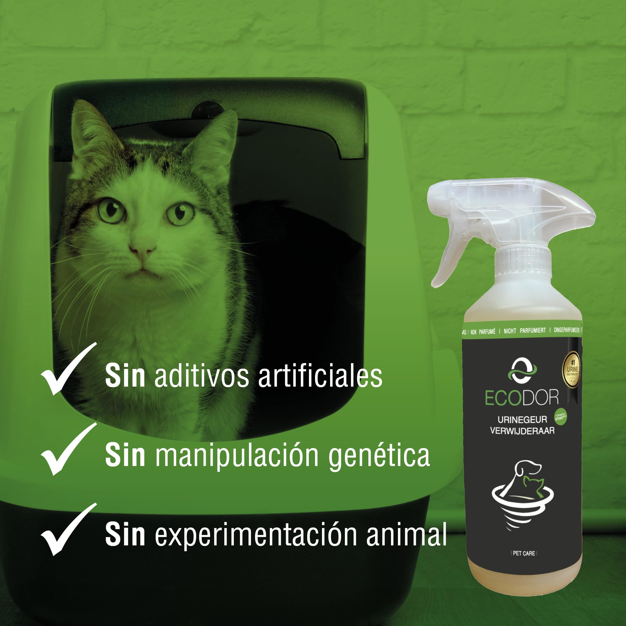 UF2000 Removedor de Olores de Orina 2500ml | Sin Perfume | Biodegradable | Basado en Enzimas Vegetales | Elimina eficazmente los olores de orina de Perros, Gatos y roedores.