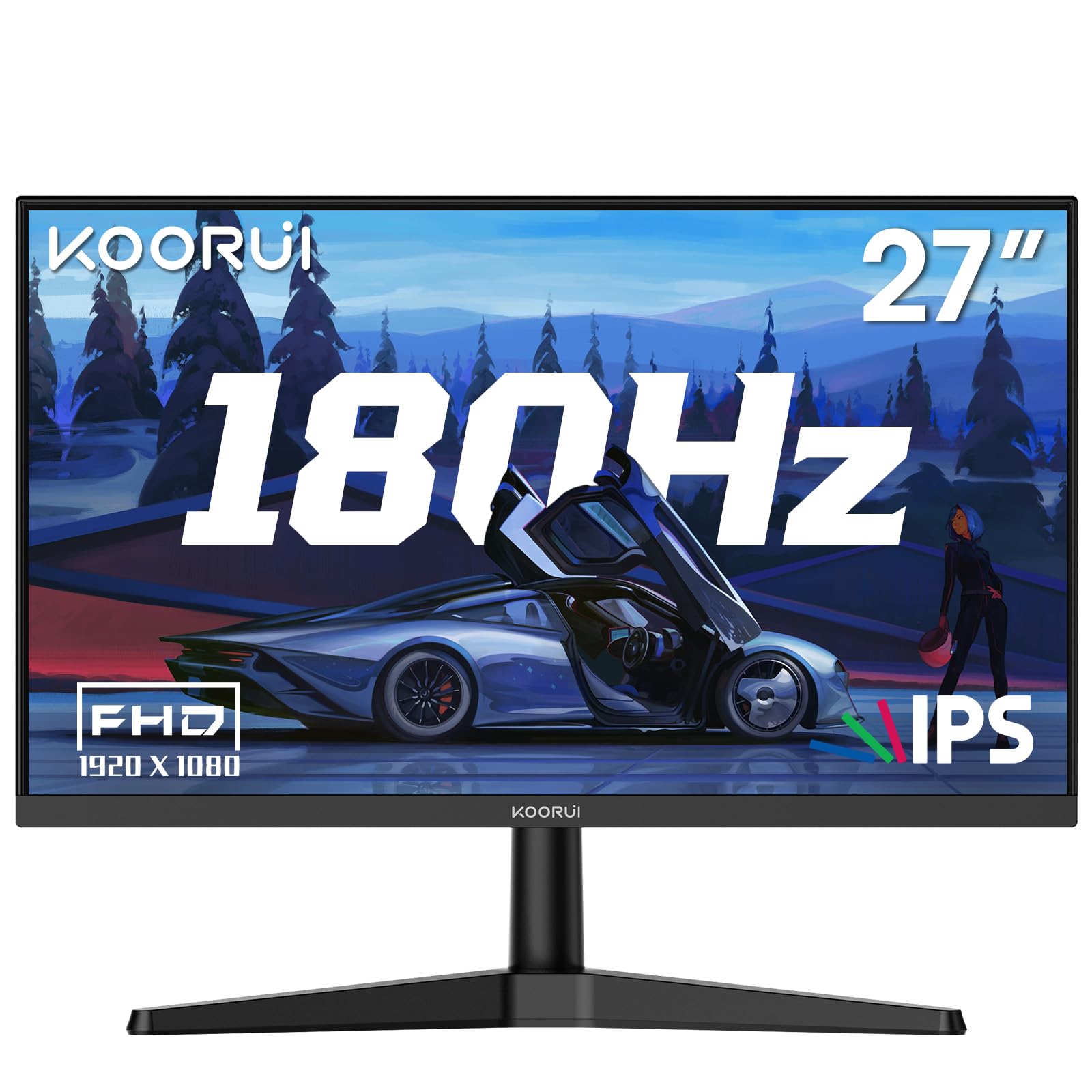 KOORUI 27 Zoll Gaming Monitor IPS FHD 180Hz Slim VESA PC Bildschirm G2711V
