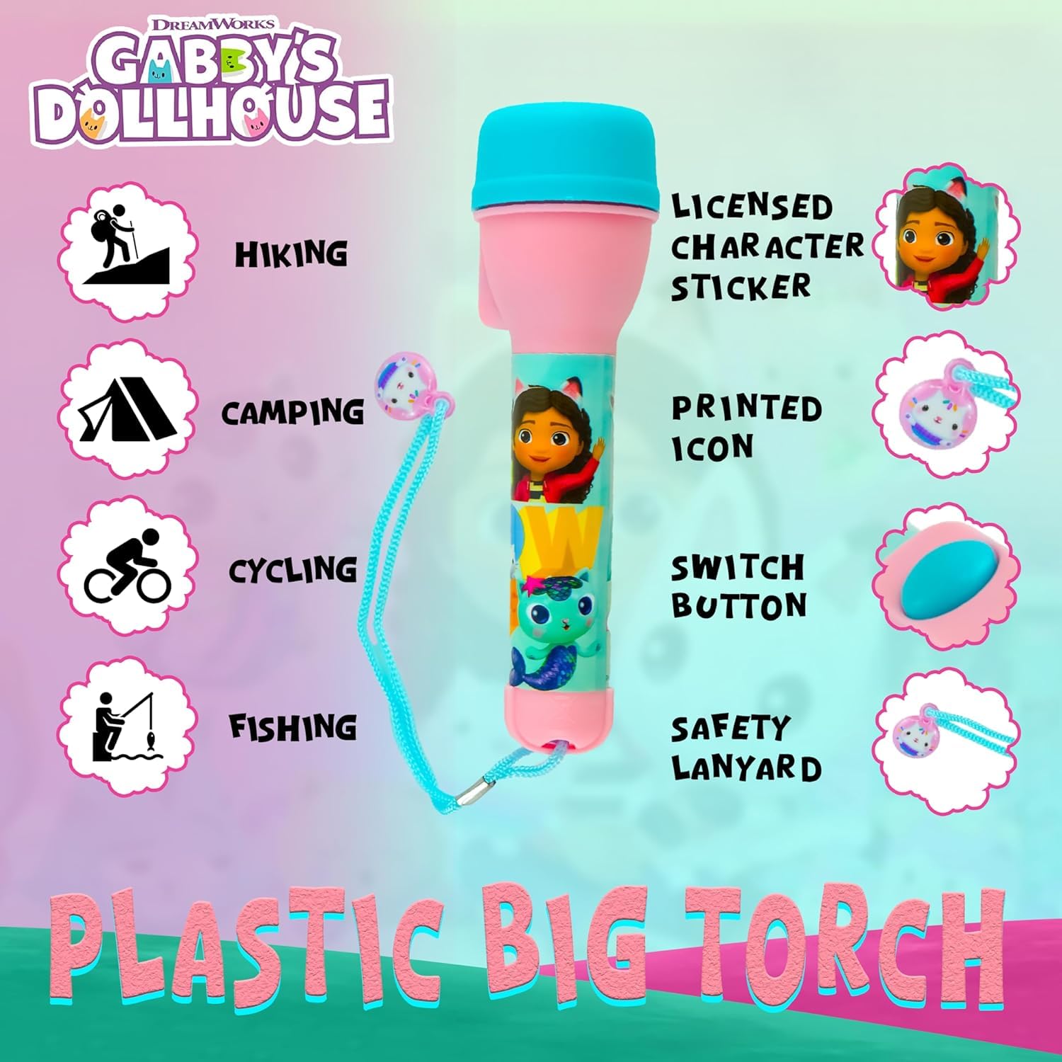 SRV Hub Gabby's Dollhouse Non-Slip Big Torch, 16cm Flashlight for Kids Gift 3+ Years - Image 4
