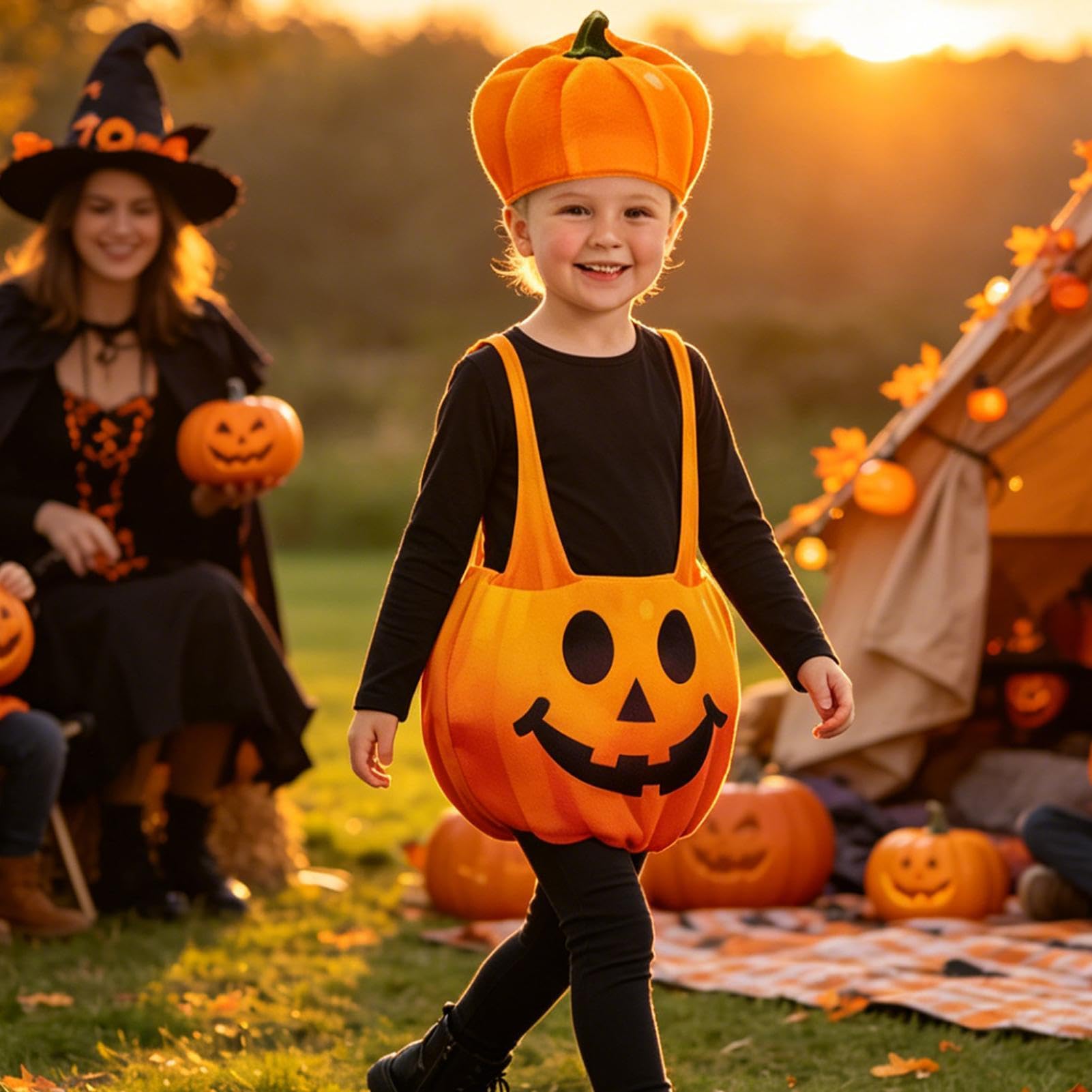 Kostium dyni na Halloween, zestaw do kostiumu, cosplay, kombinezon z