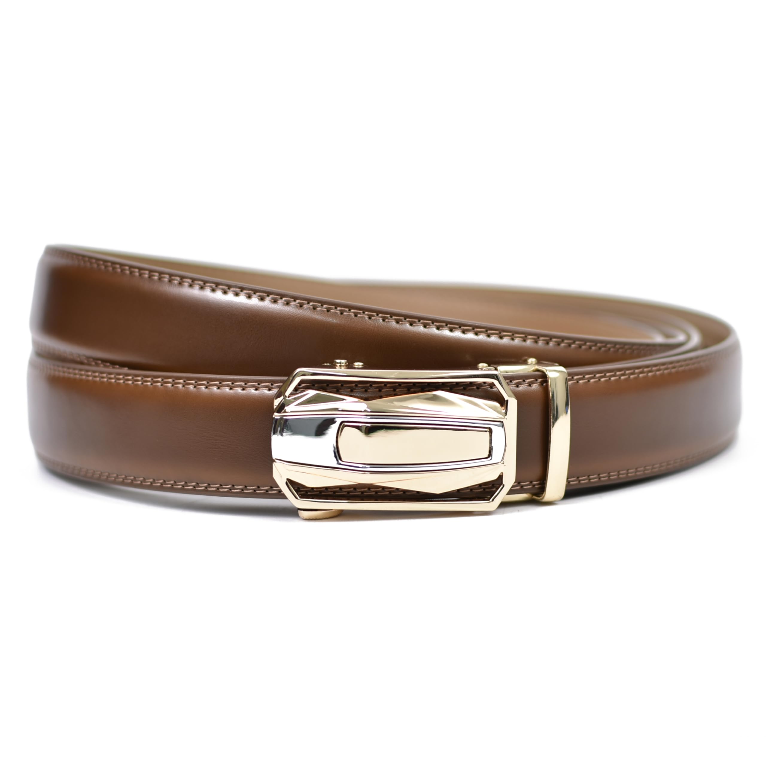WildHorn Men's Genuine Leather Belt for Men| Premium Auto-Lock Buckle | Adjustable up to 48” | Formal & Casual Wear | Micro-Adjust Fit | Stylish Gift Box Included (BROWN TAN) - Image 2 thumbnail