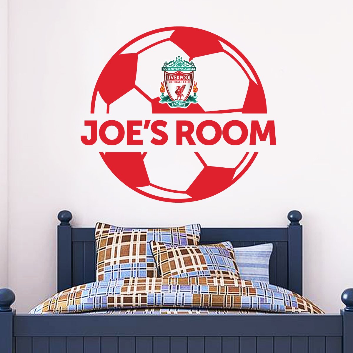 Beautiful Game Official Liverpool Football Club Official Personalised Name & Ball Design Wall Sticker (60cm)