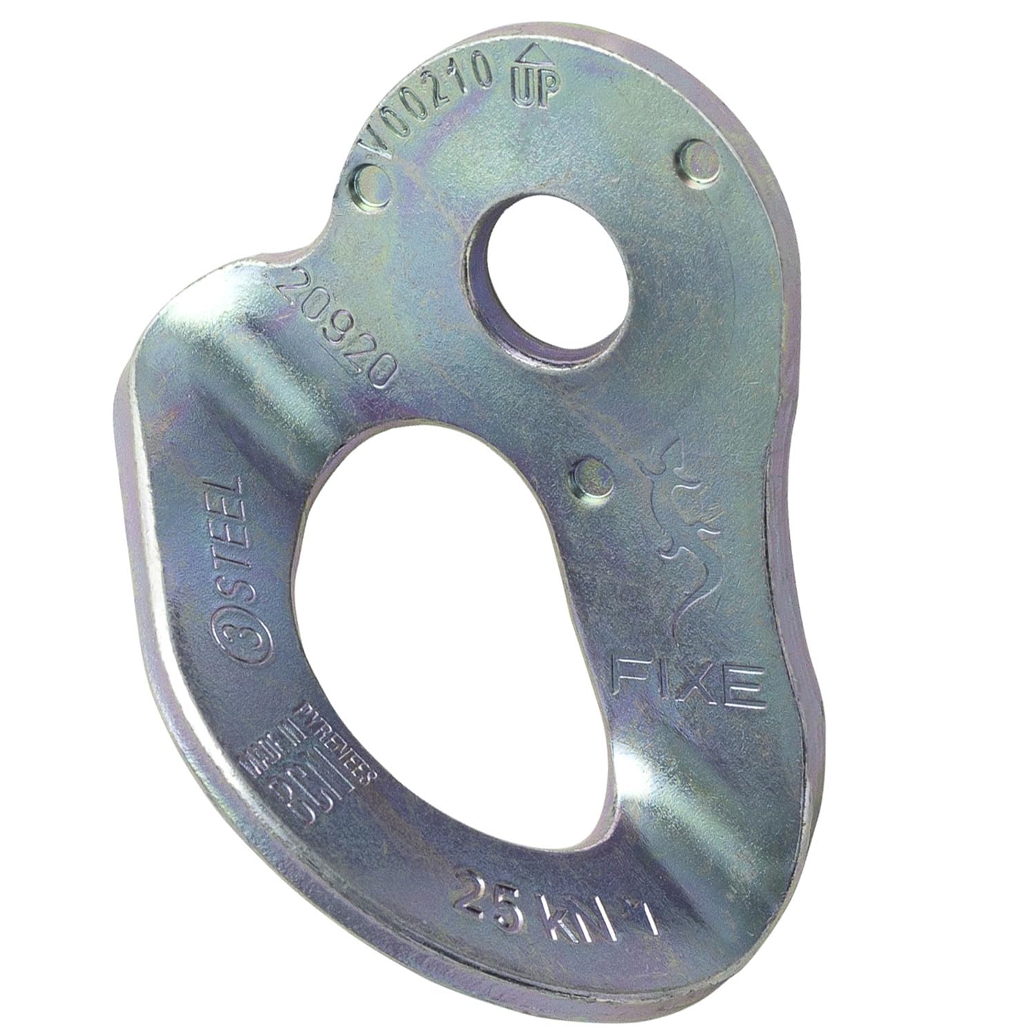 FIXE - Plaqueta 1 en Acero Ecotri M10 (Pack 100 u) - Plaqueta de Anclaje para Escalada y Trabajos Verticales - Alta Resistencia 25 kN - Fabricada en España