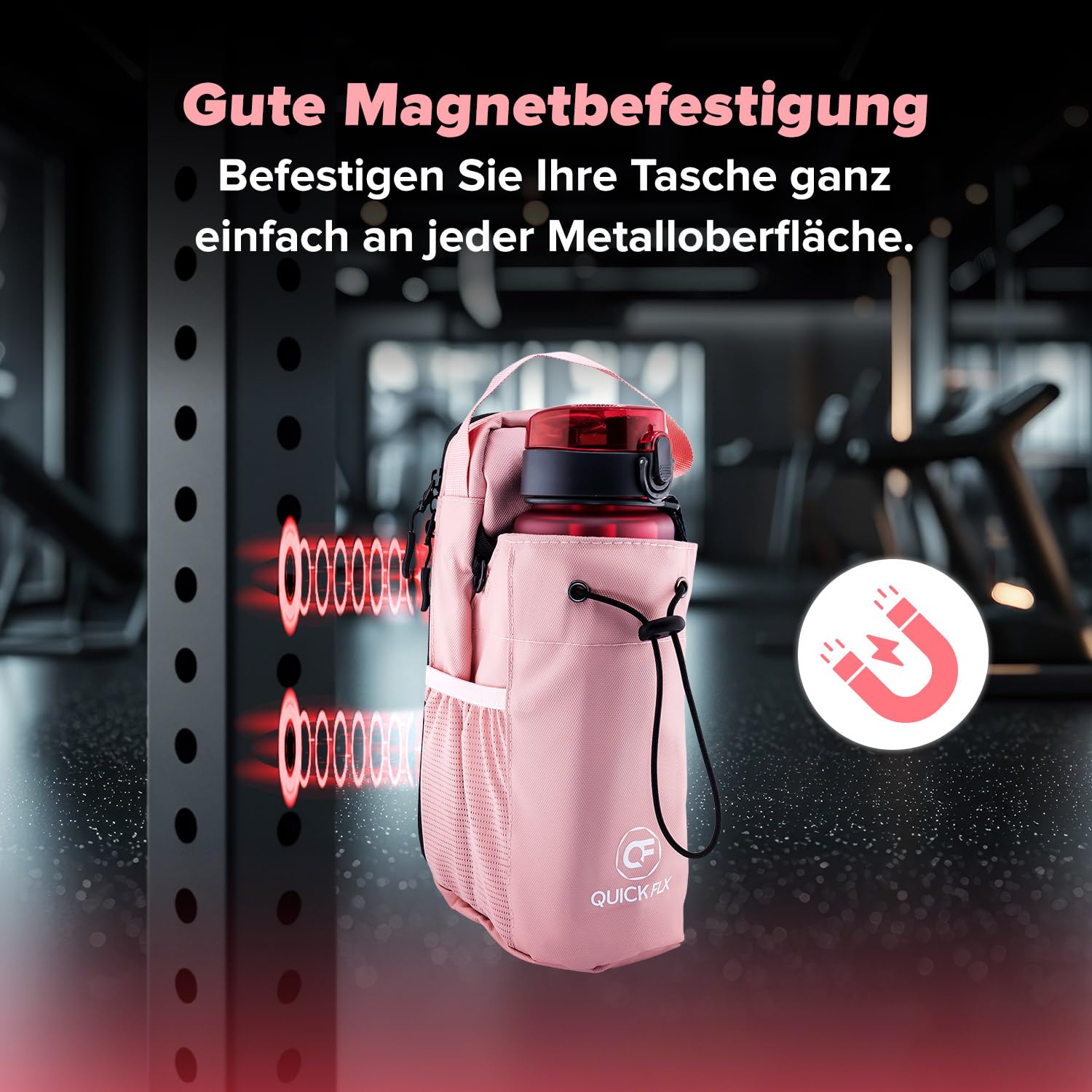 Magnetische Sling Bag Sporttasche | Kompakte Gym Tasche mit Flaschenhalter & Magnet-Befestigung | wasserdichte Umhängetasche für Fußball Training & Fitness | Unisex Crossbody Bag