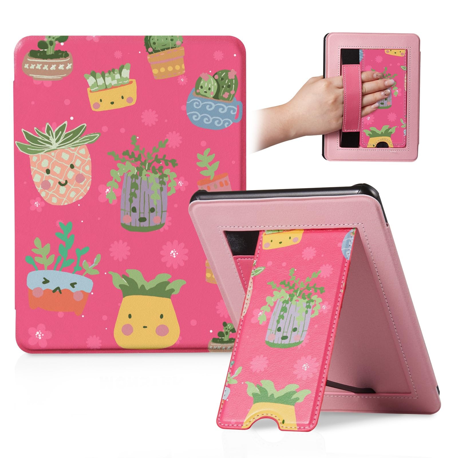 CoBak Case with Stand for Kindle Paperwhite 12th Gen 2024 Released (7") &amp; Kindle Colorsoft Signature Edition - Durable PU Leather Cover with Auto Sleep Wake, Card Slot, Hand Strap Feature