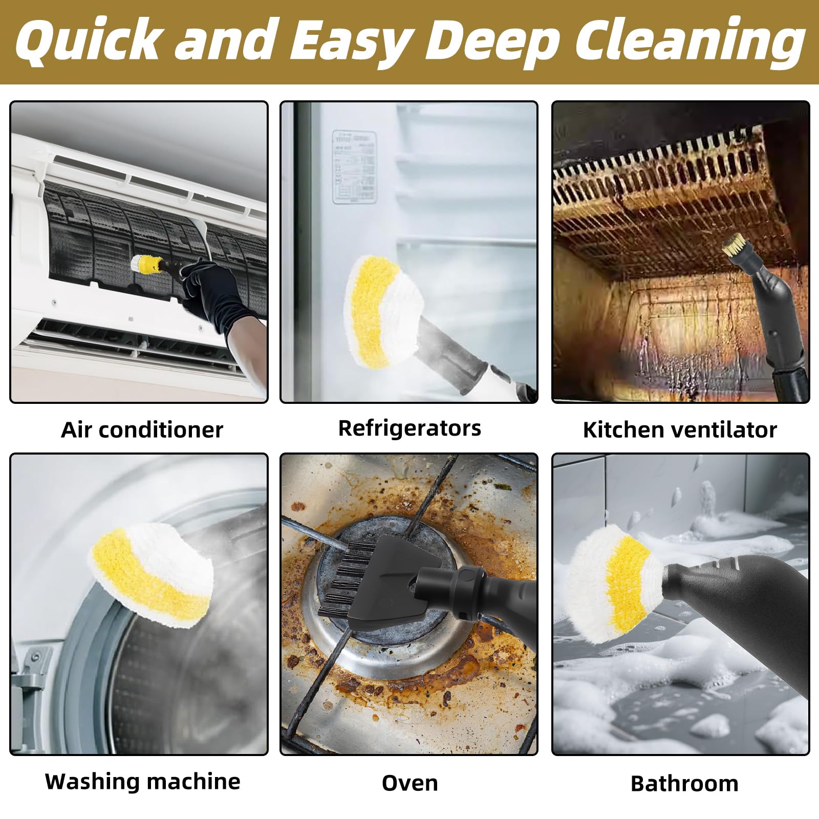 Akcesoria do czyszczenia parą do Kärcher Easyfix SC1 SC2 SC3 SC4, zestaw części zamiennych zawiera rozszerzoną dyszę, okrągłą szczotkę, szczotkę do wspólnej szczotki, ściereczkę z mikrofibry, skrobak