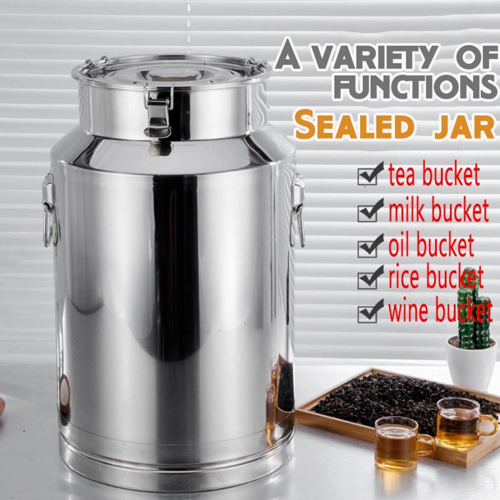 Lata Para Aceite Con Tapón Hermético Bidón Para Vino De Acero Inoxidable,Nofaucet-28L
