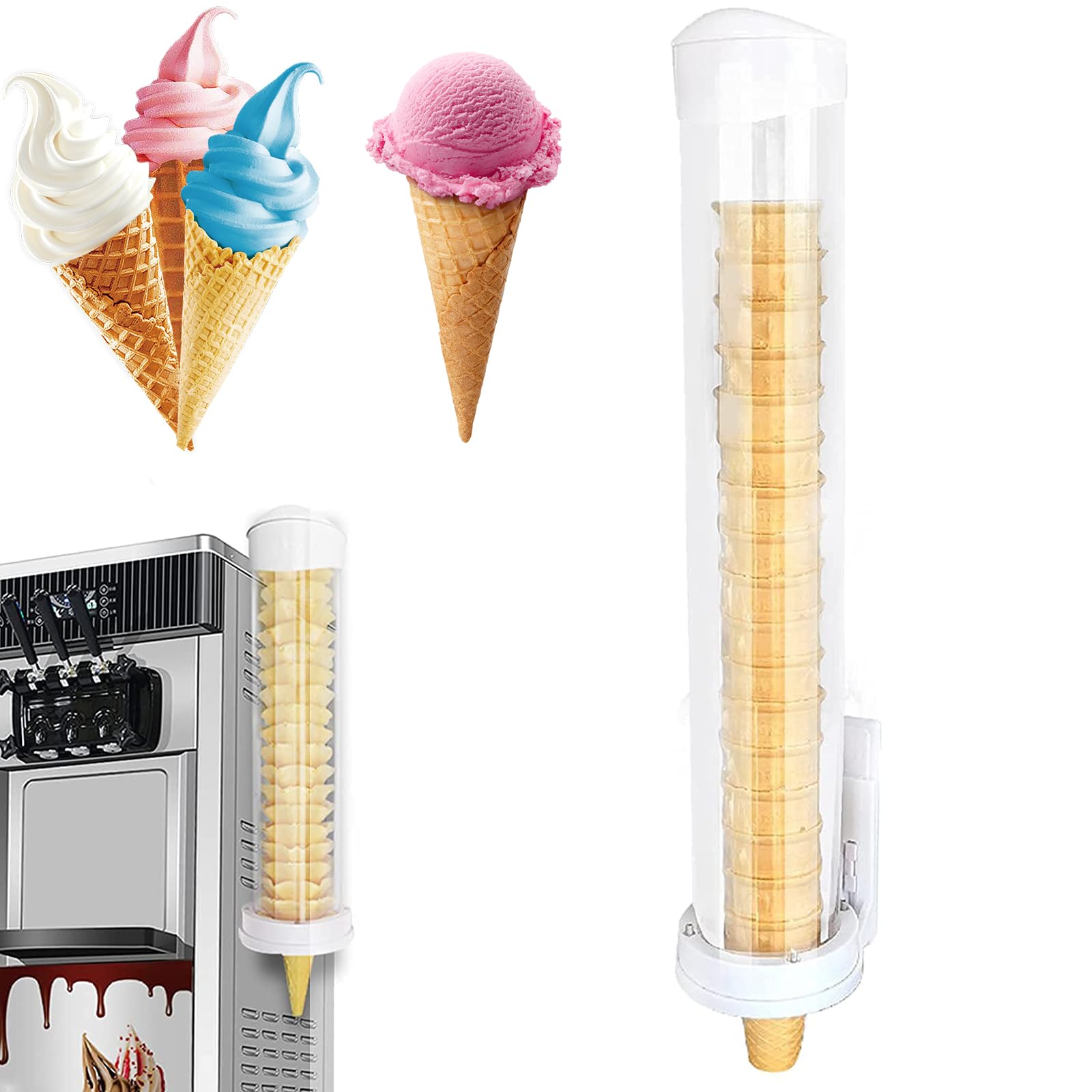 Amazon.co.jp: アイスクリームコーンディスペンサーホルダー、長さ21