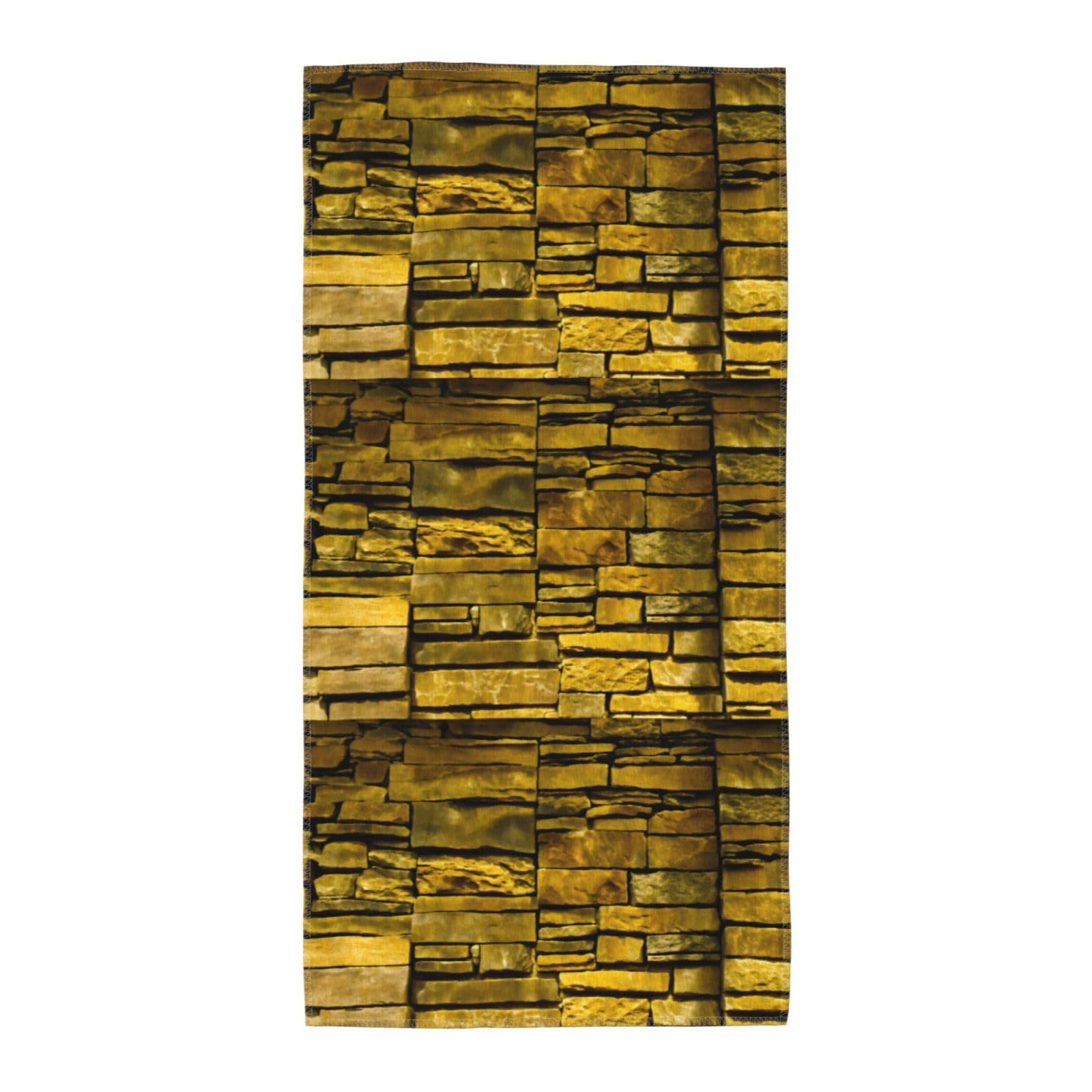 Cbaaghh Rustic Rocks Brick Wall Print Towel, Towels Thick Face Towels Fast Drying Washcloth For Bath, Spa, Gym