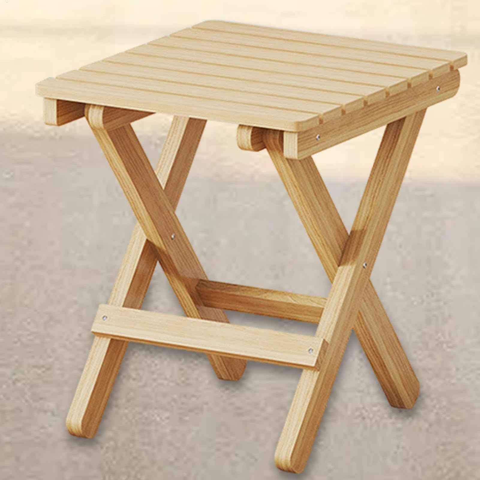 Taburete plegable pequeño – Taburete de madera, silla plegable | Tienda portátil para acampar al aire libre, cama plana ajustable telescópica para pesca y viajes