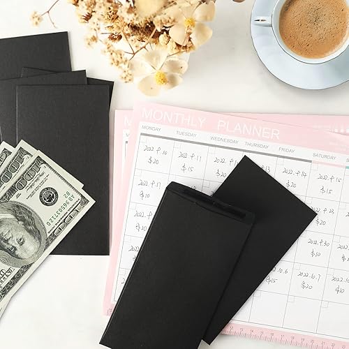 Miniatura 10 de Granhoolm Paquete de 50 sobres grandes para efectivo de 3.5 x 6.5 pulgadas, sobres de dinero para efectivo, sobres de efectivo para plan de ahorros,