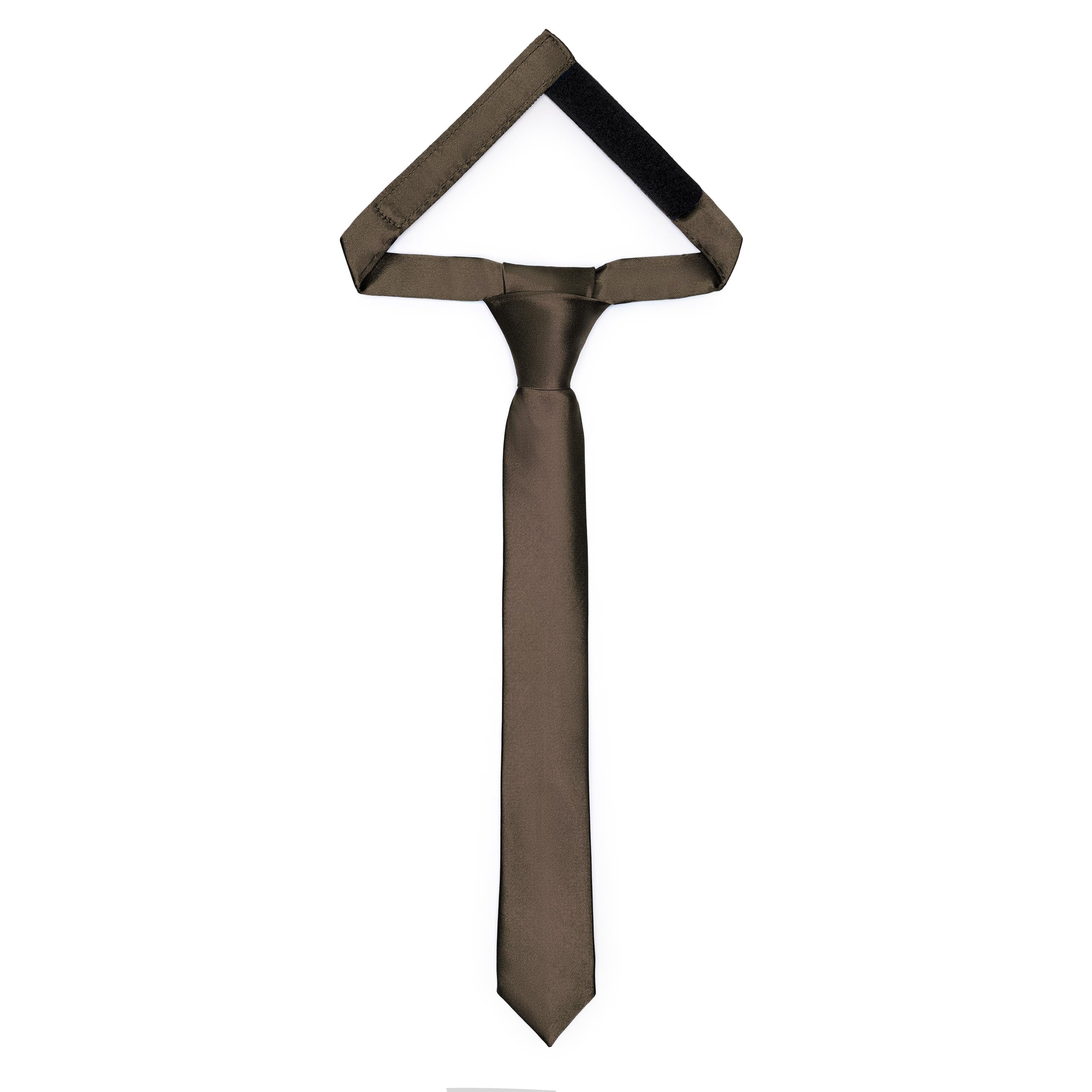 Ladeheid Kinder Krawatte für Jungen - Eleganter glänzender Look, Vorgebunden mit einem Klettverschluß, Perfekt für besondere Anlässe - Stilvolle Ansteckkrawatte Größe 31cm x 4cm TKS