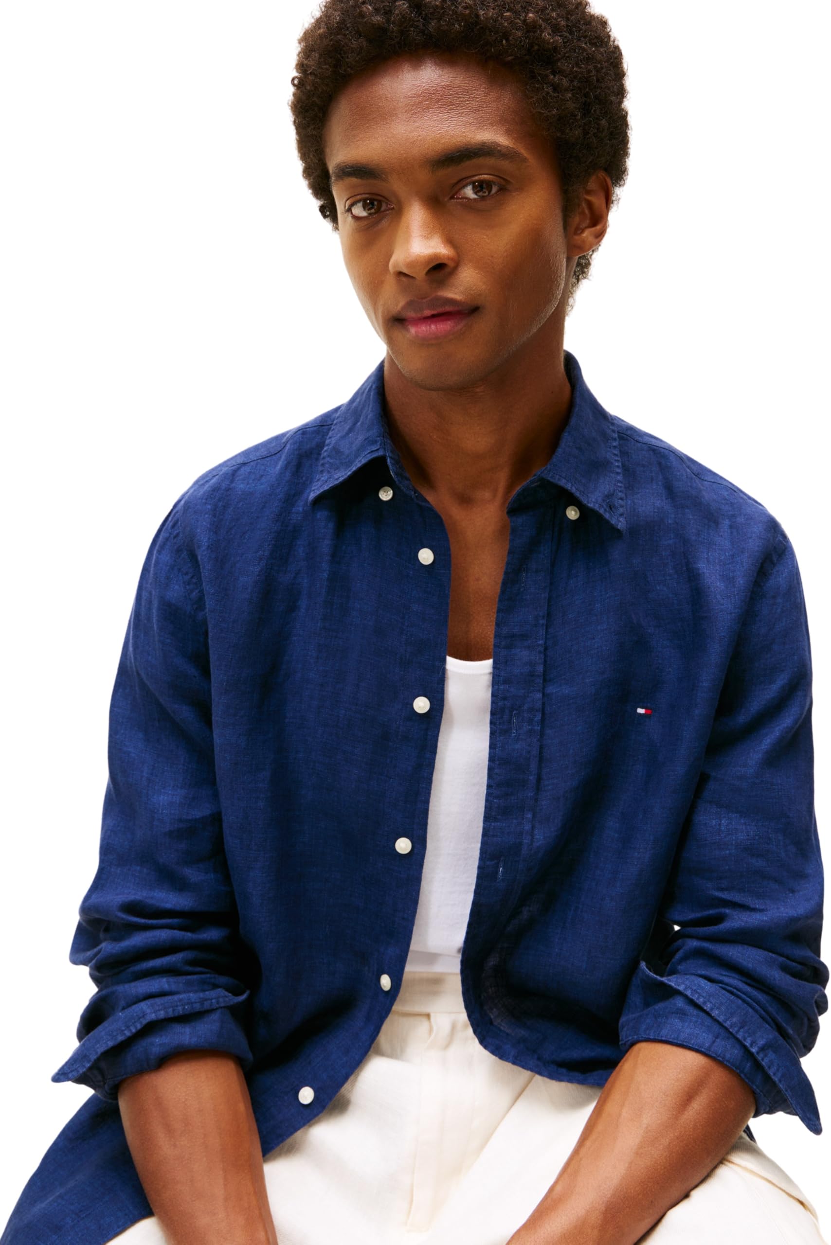 Tommy Hilfiger Camisa Hombre Camisa de lino