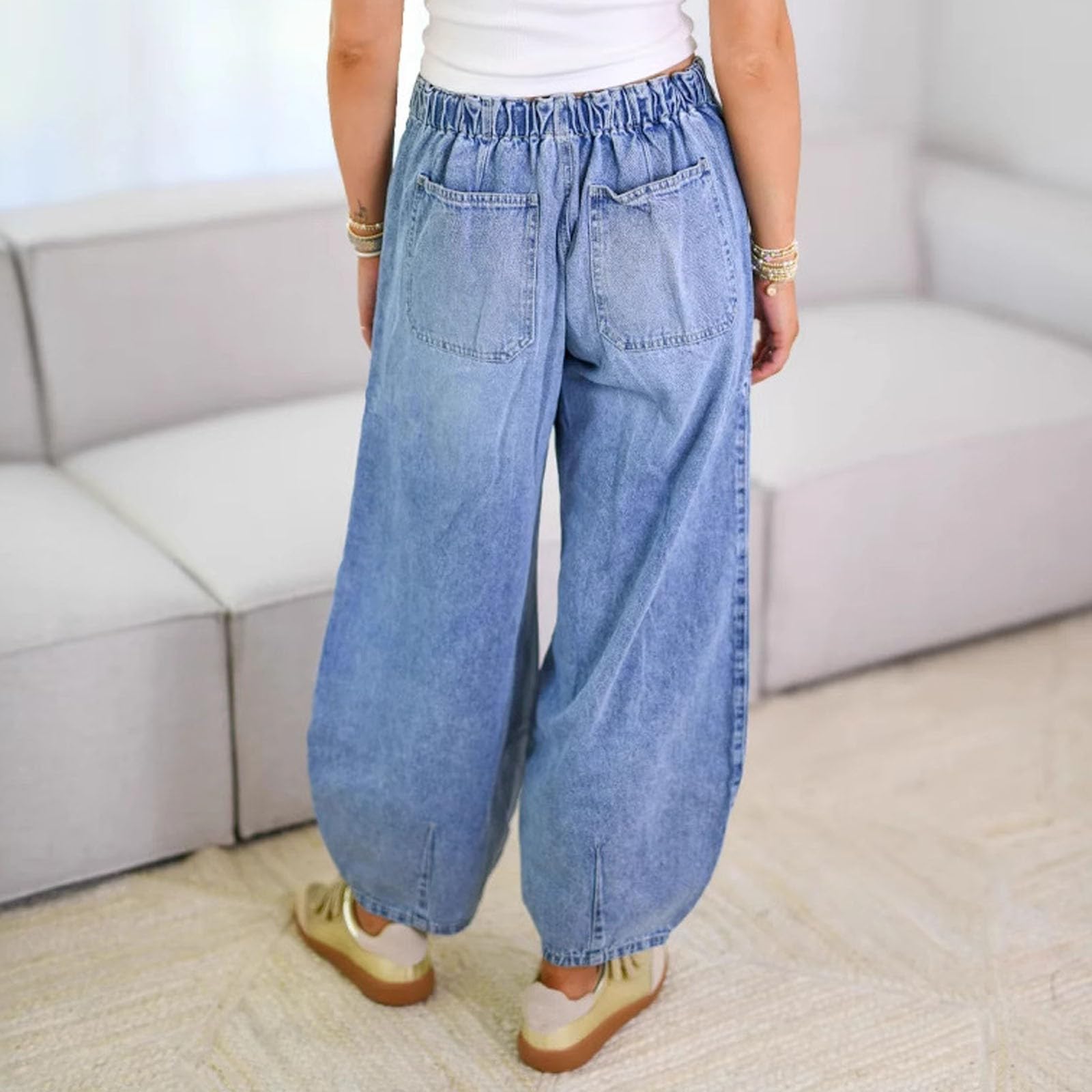 Pantalon Vaquero Mujer Jeans Tejanos Ancho Pantalones Baggy Ligero Vaqueros Elasticos Pantalón Casual Ropa Tallas Grandes Invierno Primavera Rectos