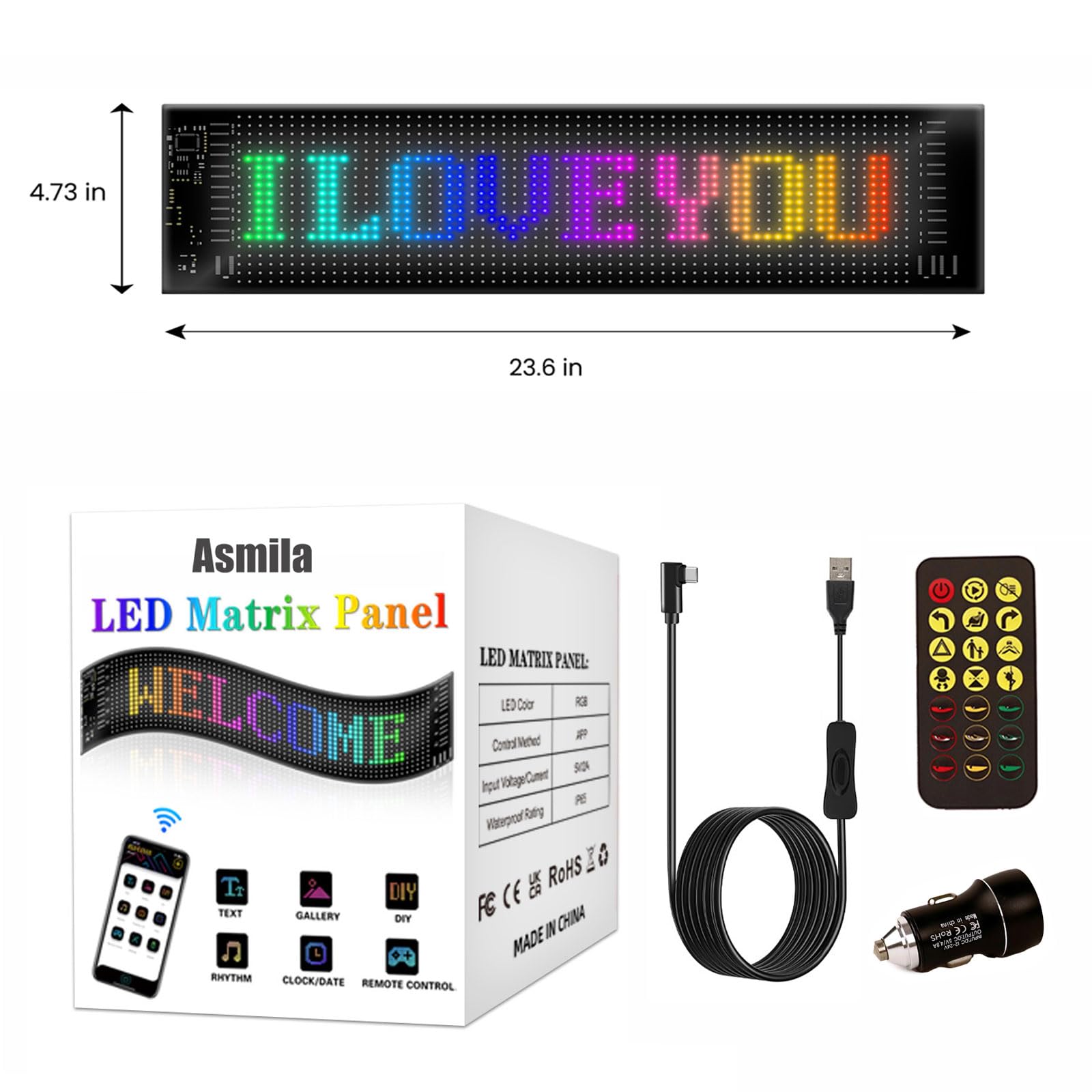 Occhiali LED per parabrezza di camion, 2 pezzi 59,9 cm x 11,9 cm Occhiali del diavolo per parabrezza, occhi del diavolo per auto, camion, SUV, regalo per uomini