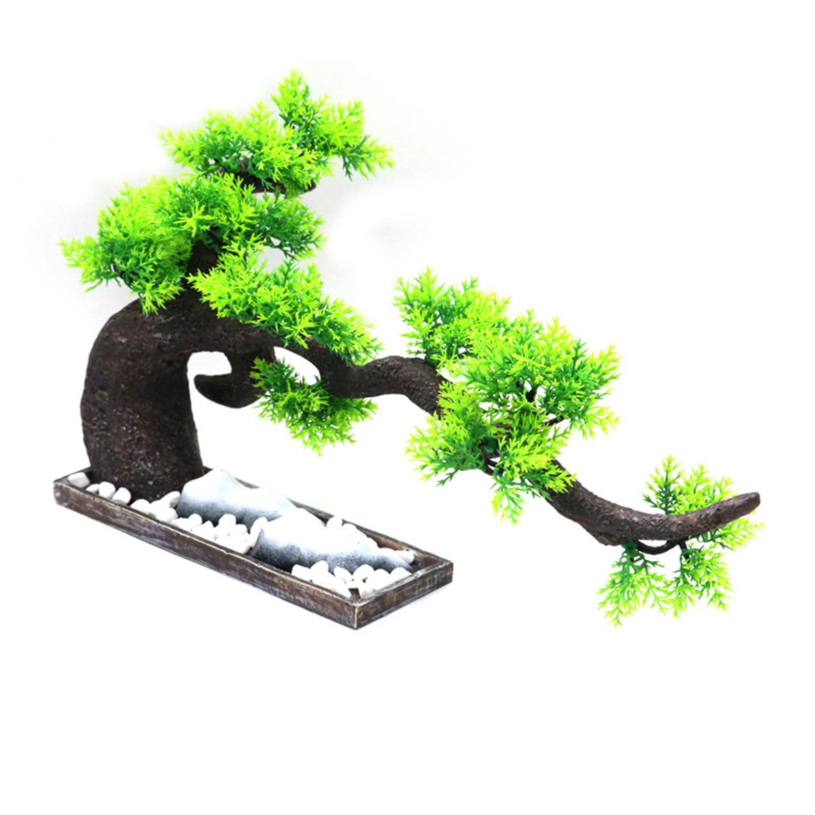 Nucelit Fishtank Ornament Resin Artificial Guest Greeting Pine for Pond and Tabletops Centerpiece Landscape Safe Fish Habitats Aquariums Landscape