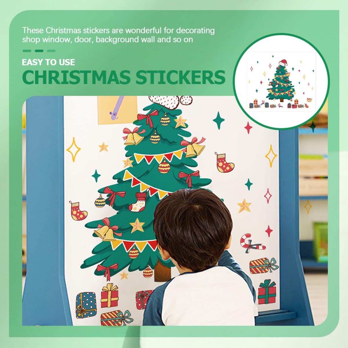 Hemobllo 10blätter Weihnachtsbaum Wandsticker Für Fenster Und Türen Selbstklebende Dekoration Für Wohnzimmer Kinderzimmer Weihnachten Material Langlebig Und Farbecht