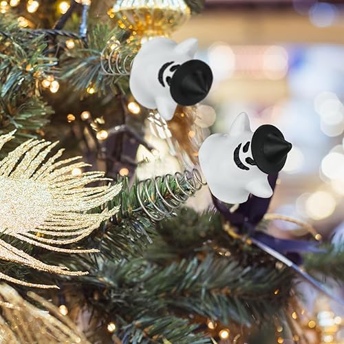 Miniatura 5 de Decoración de árbol en miniatura de calabaza de Halloween, calavera y fantasma, adornos espeluznantes de Halloween, decoración de árbol de Halloween