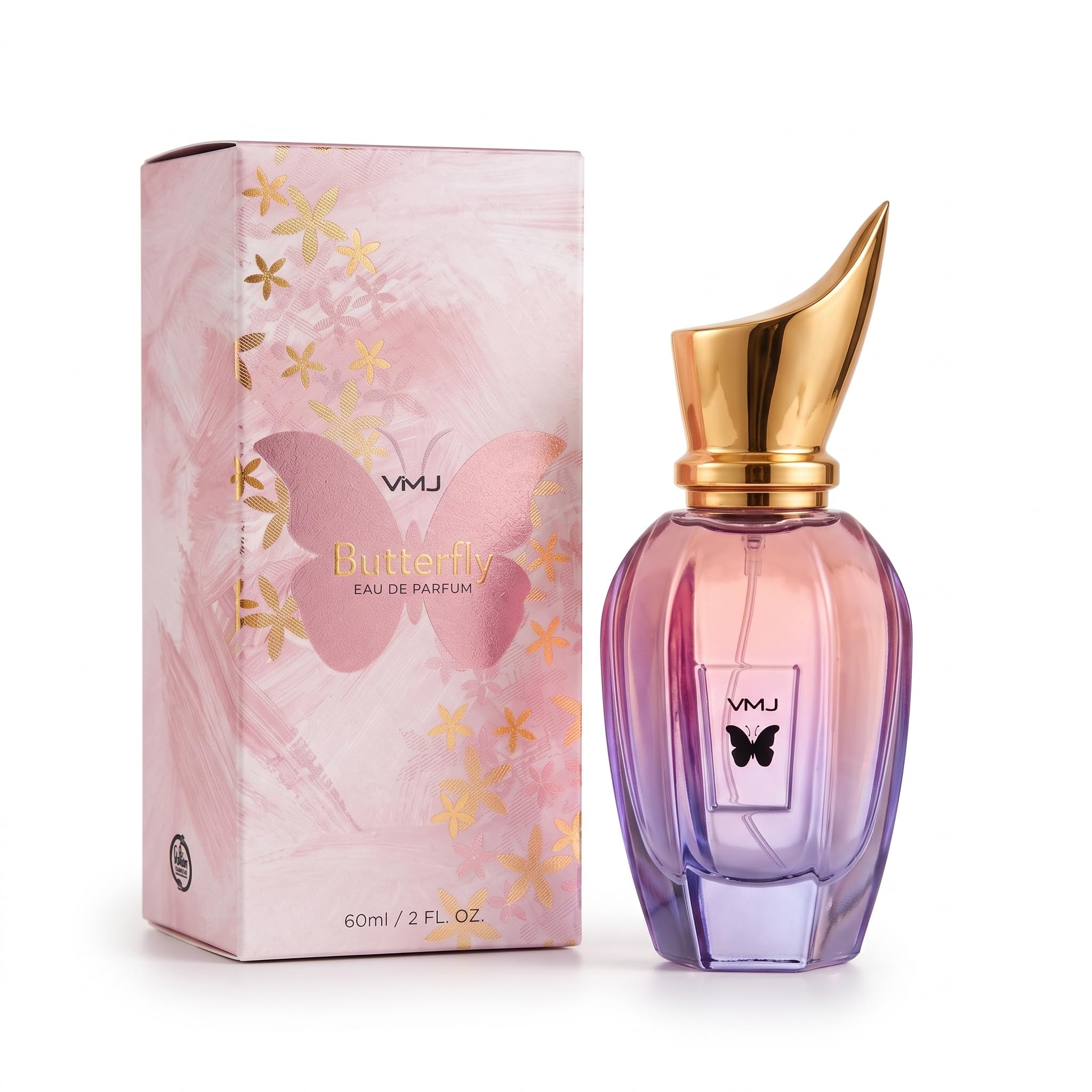 VMJ Butterfly (Soft Pink) Long Lasting Smell Premium Perfume, Fresh And Soothing Fragrance Scent For Men And Women, 60 ml-image-0