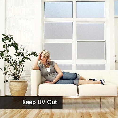 Miniatura 4 de Película de privacidad para ventana, bloqueo solar, UV, película de vidrio esmerilado para ventana, autoadhesivas, calcomanías de control de calor,
